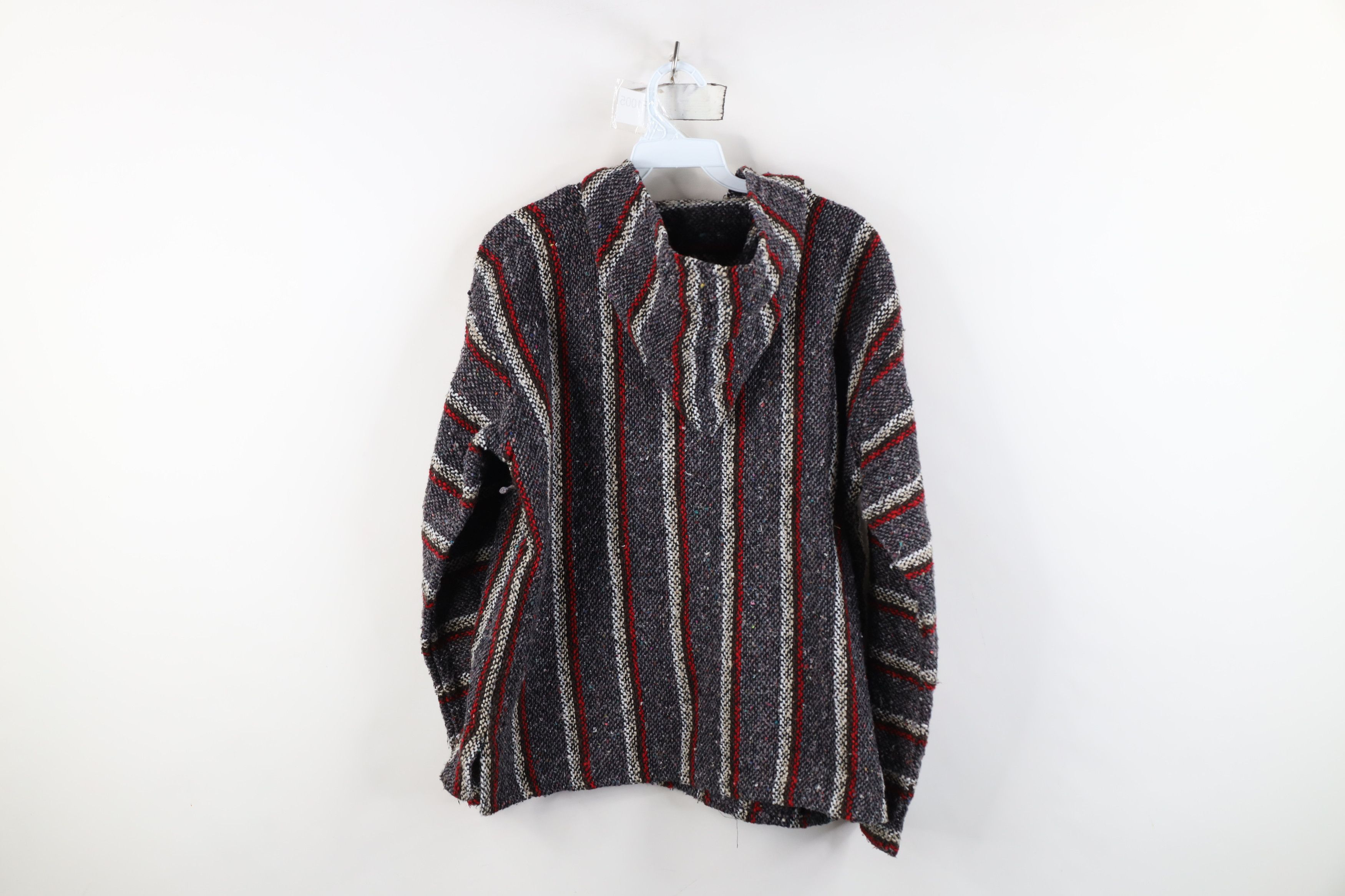 Vintage Vintage 90s Y2K Streetwear Knit Drug Rug Hoodie Sweatshirt Size M / US 6-8 / IT 42-44 - 11 Thumbnail