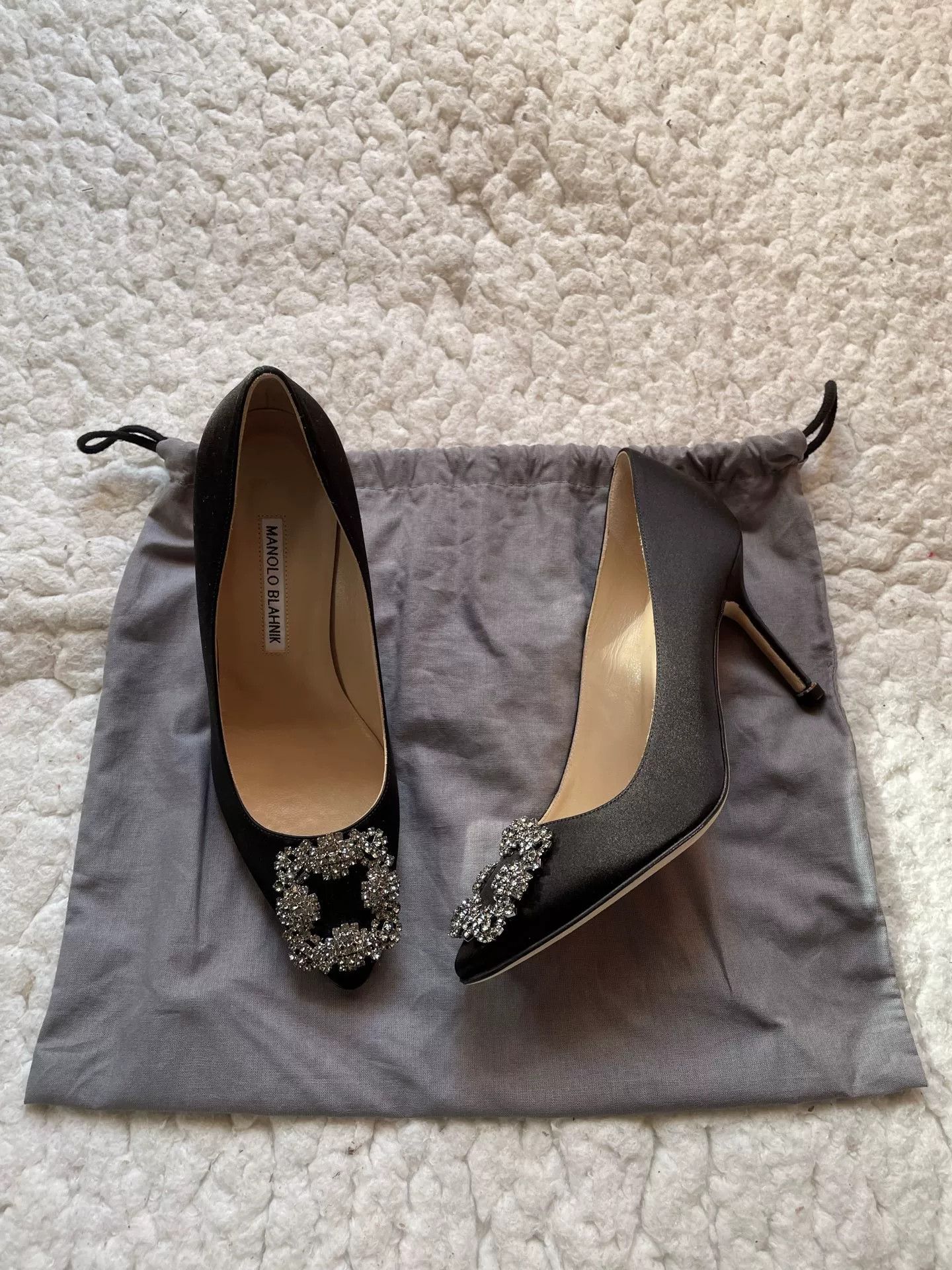 Manolo Blahnik Manolo Blannk Satin Diamond Buckle Heels Size US 5.5 / IT 35.5 - 1 Thumbnail