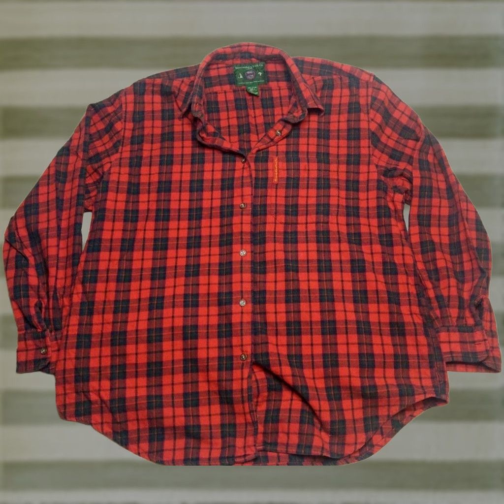 Abercrombie & Fitch VINTAGE Abercrombie & Fitch Trail Guide Plaid Flannel Button Up Shirt Large Women Red 90s Outdoors Style Shirt Size L / US 10 / IT 46 - 1 Thumbnail