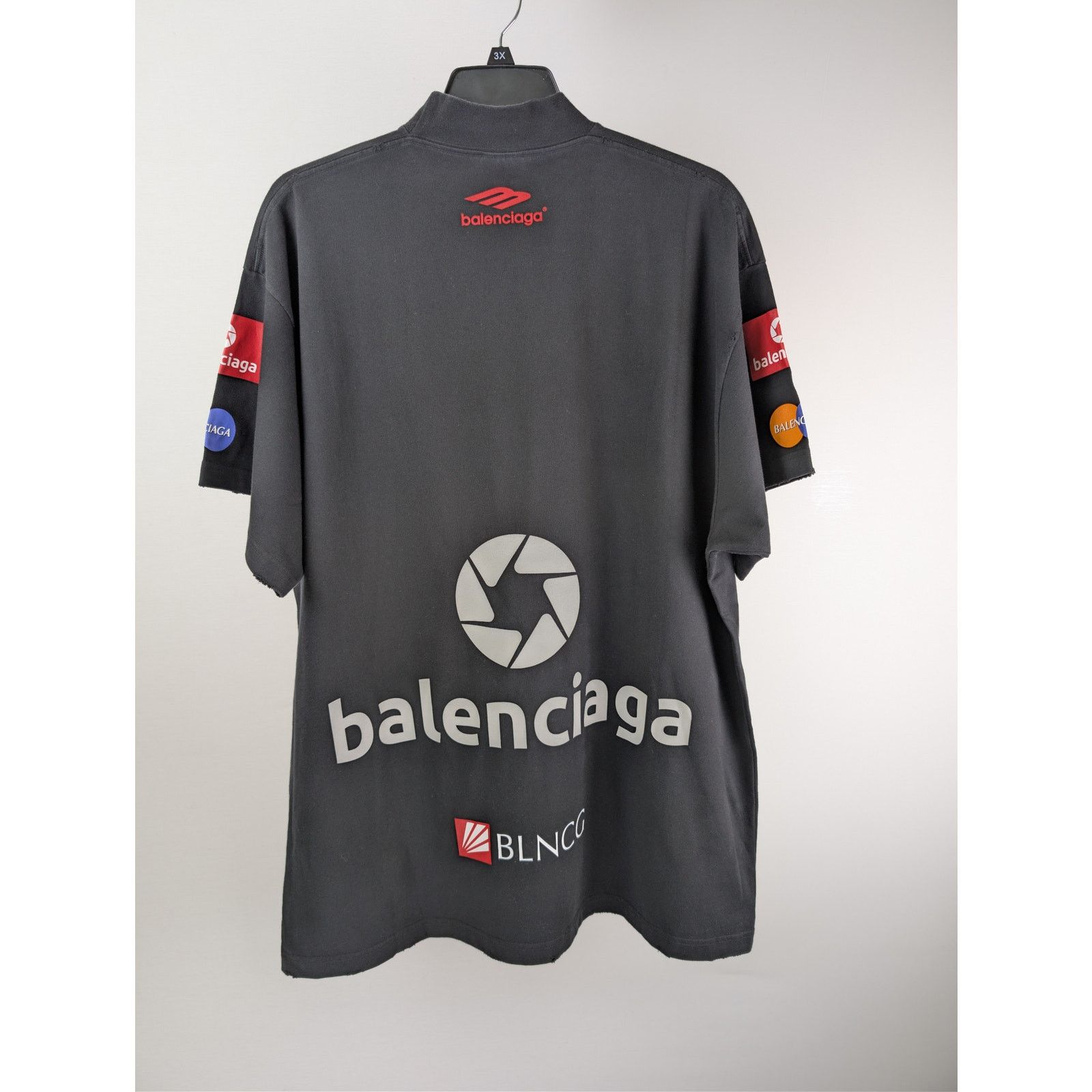 Balenciaga o1rshd1 Top League Vintage Jersey Short Sleeve Shirt Black Size US L / EU 52-54 / 3 - 10 Thumbnail