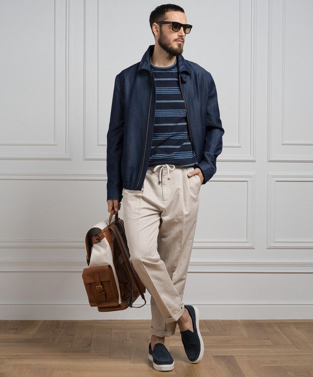 Brunello Cucinelli o1y0526 Crewneck T-Shirt in Midnight Blue Size US M / EU 48-50 / 2 - 5 Thumbnail