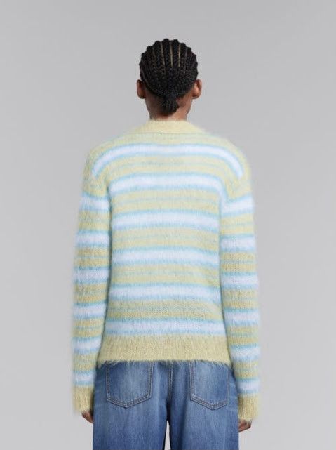 Marni o1w1db10125 Mohair Cardigan in Yellow/Blue Size S / US 4 / IT 40 - 4 Thumbnail