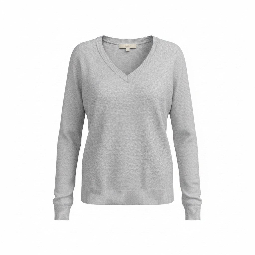 Loft LOFT Cream Fuzzy Knit Sweater Women’s XS Extra Small V-Neck Size XS / US 0-2 / IT 36-38 - 1 Thumbnail