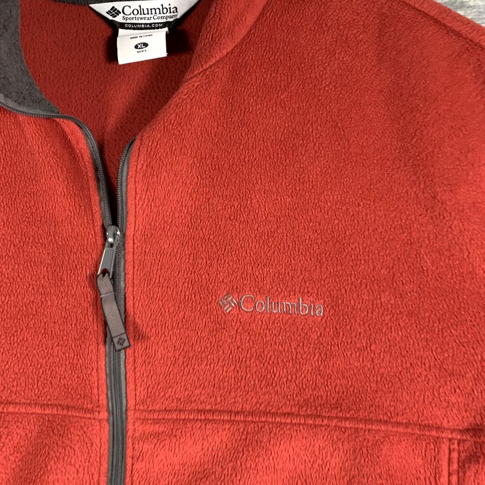 Vintage Columbia Fleece Jacket Mens XL Red Full Zip Stand Collar Pockets Outdoor WM6113 Size US XL / EU 56 / 4 - 4 Thumbnail