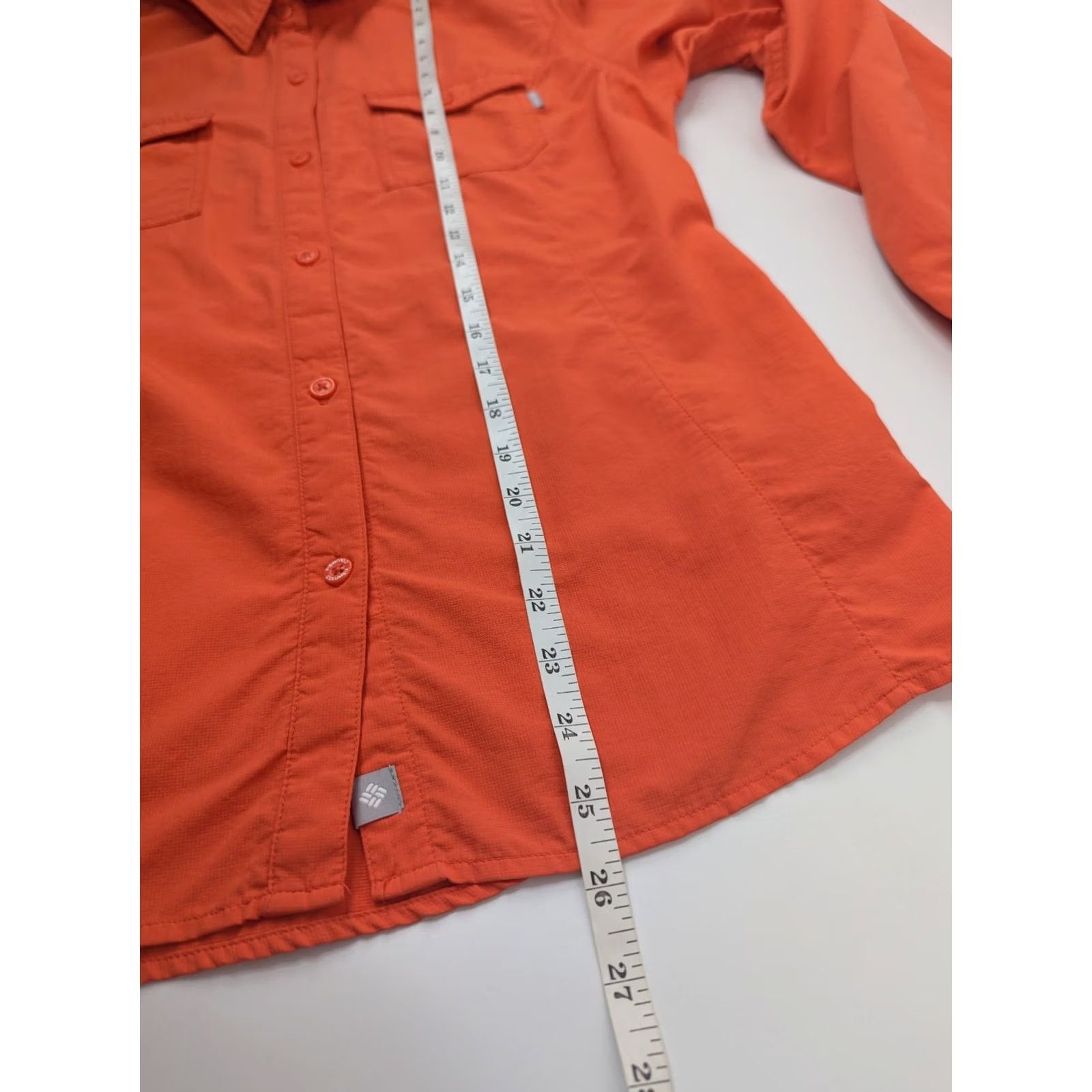 Vintage Columbia Button-Up Shirt Womens Medium Neon Orange Hiking Insect Blocker Casual Breathing Summer Spring Size M / US 6-8 / IT 42-44 - 5 Thumbnail