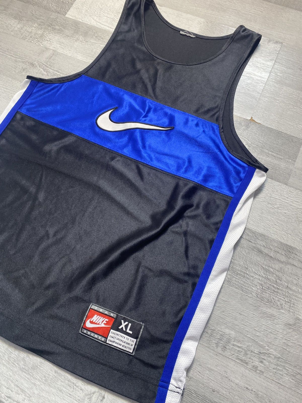 Nike Vintage Nike Team Sports Tank Top Jersey Black Blue XL Y2K Size US XL / EU 56 / 4 - 3 Thumbnail