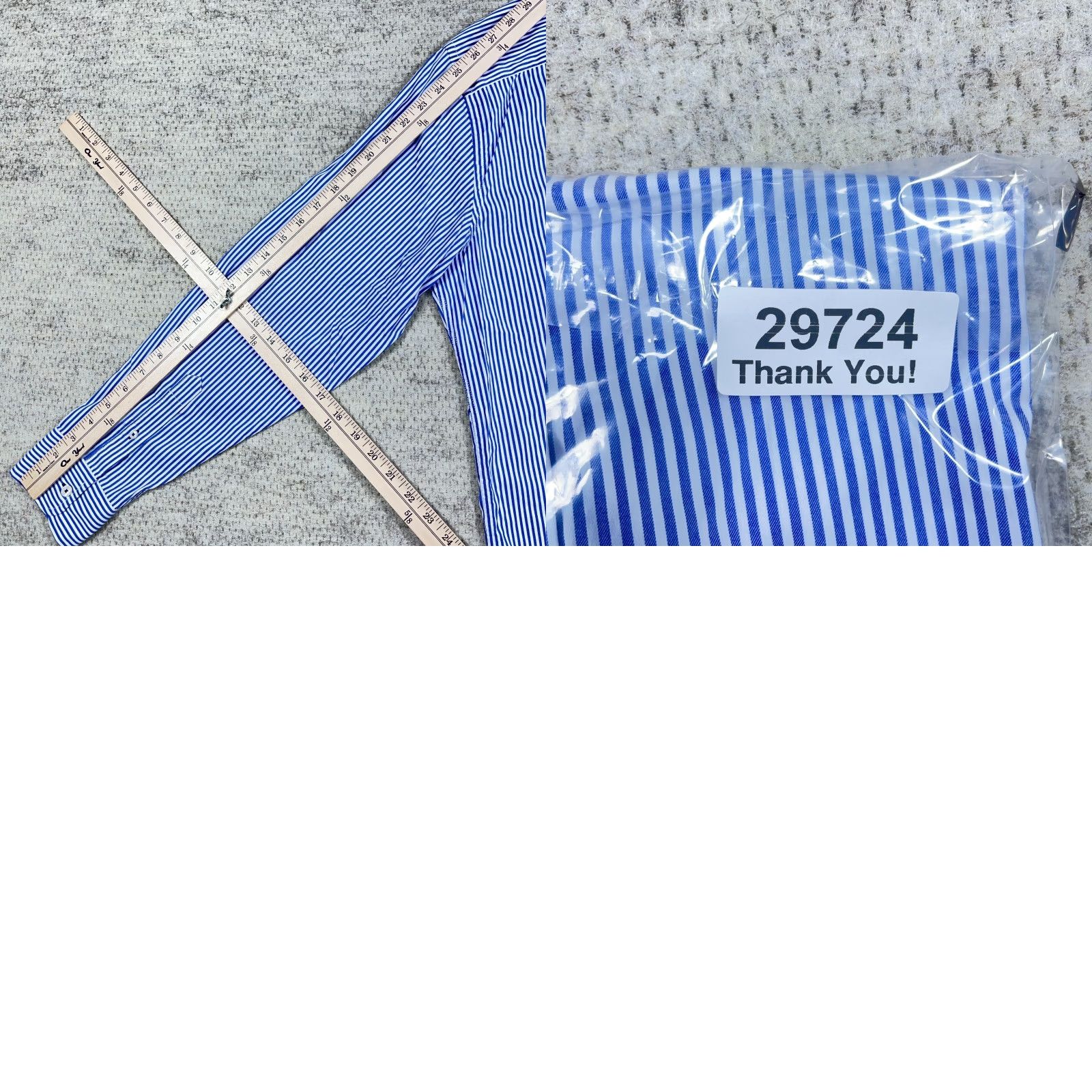 UNTUCKit UNTUCKit Shirt Men XL Blue White Striped Button Up Nylon Performance Dress Shirt Size 46R - 8 Thumbnail