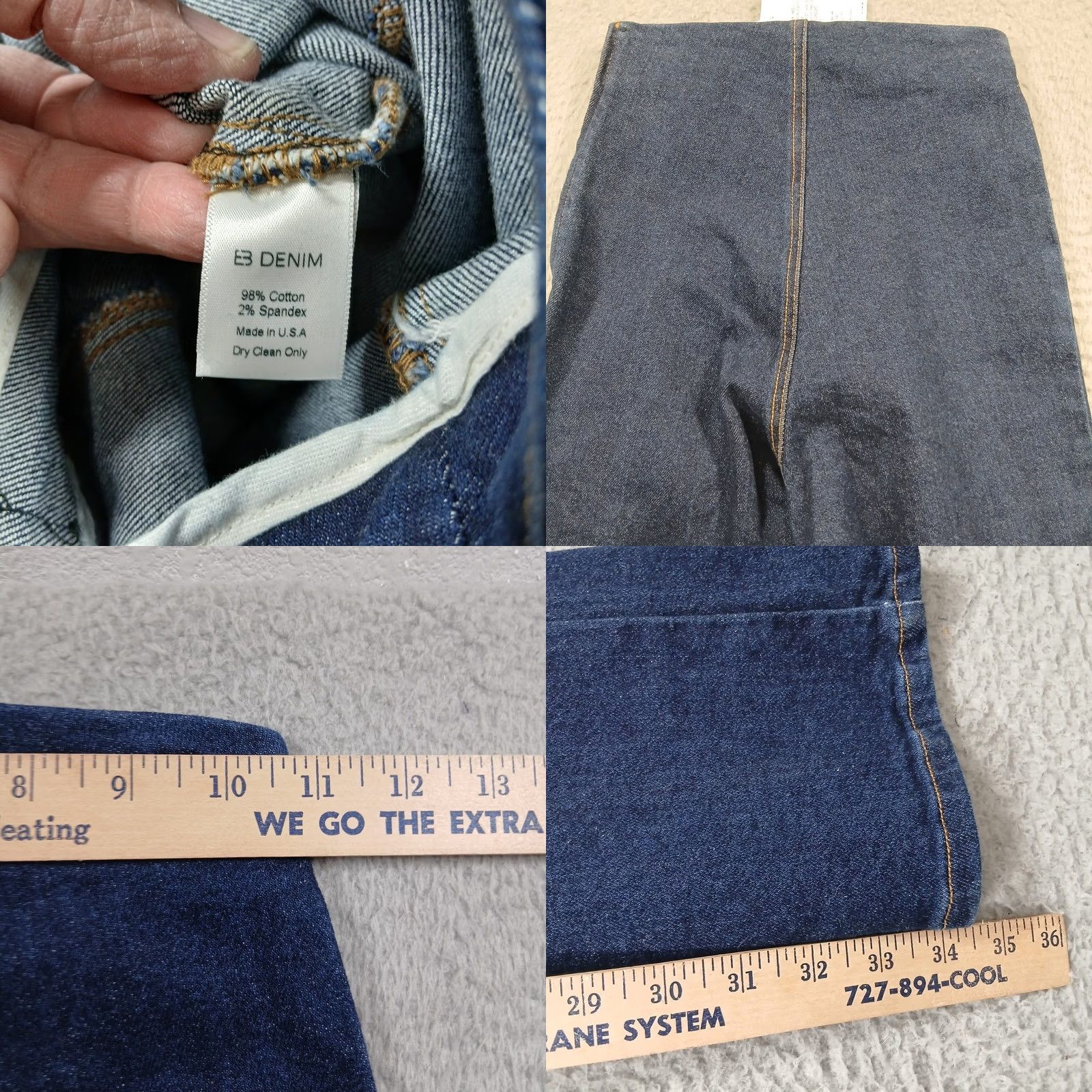 EB Denim VINTAGE EB Denim USA Made Midnight Split Hem Jeggings Women XS Blue NWT Size 26" / US 2 / IT 38 - 8 Thumbnail