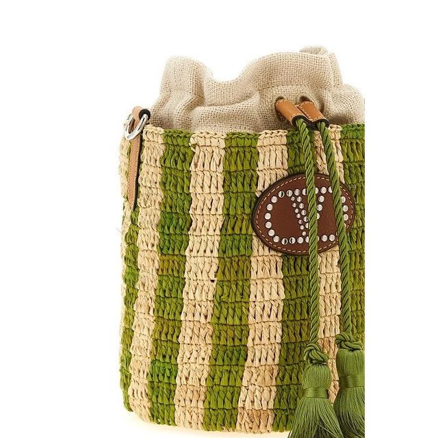 Valentino VALENTINO GARAVANI Raffia Green Bucket Bag New & Authentic Size ONE SIZE - 3 Thumbnail
