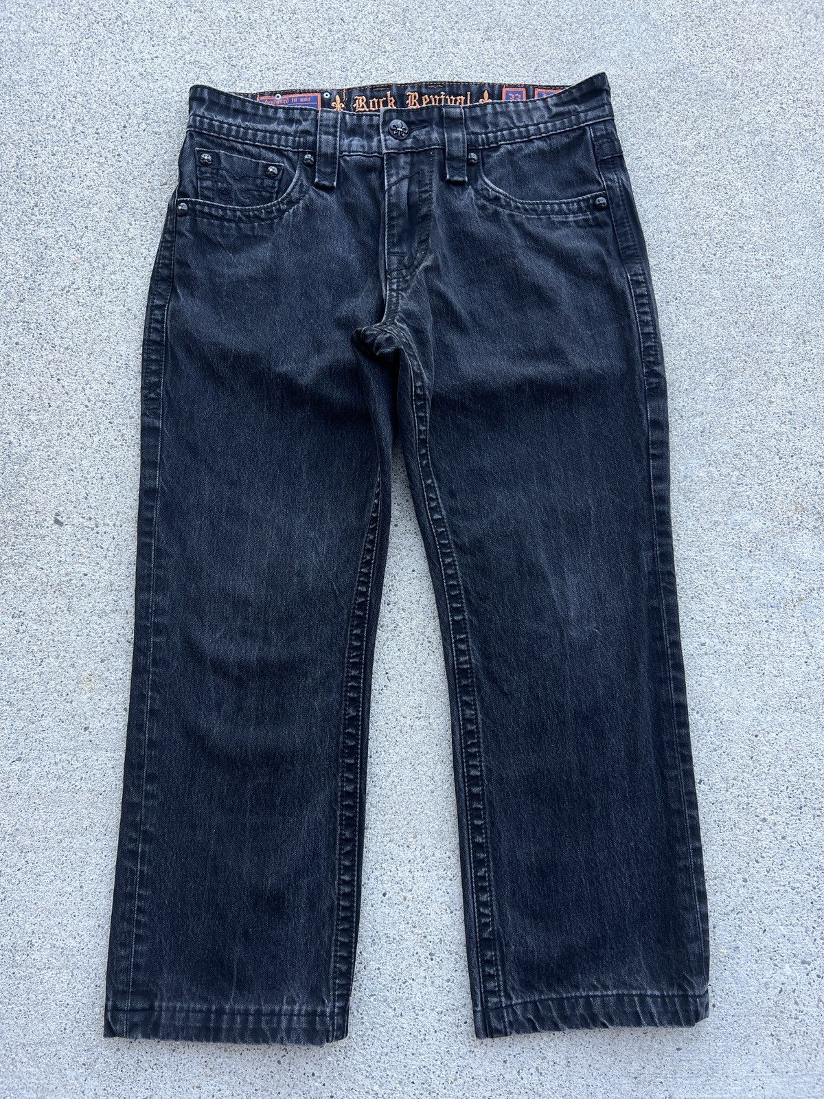 Rock Revival Black Rock Revival “Johnny” Relax Straight Fit Denim Jeans Size US 33 - 1 Thumbnail