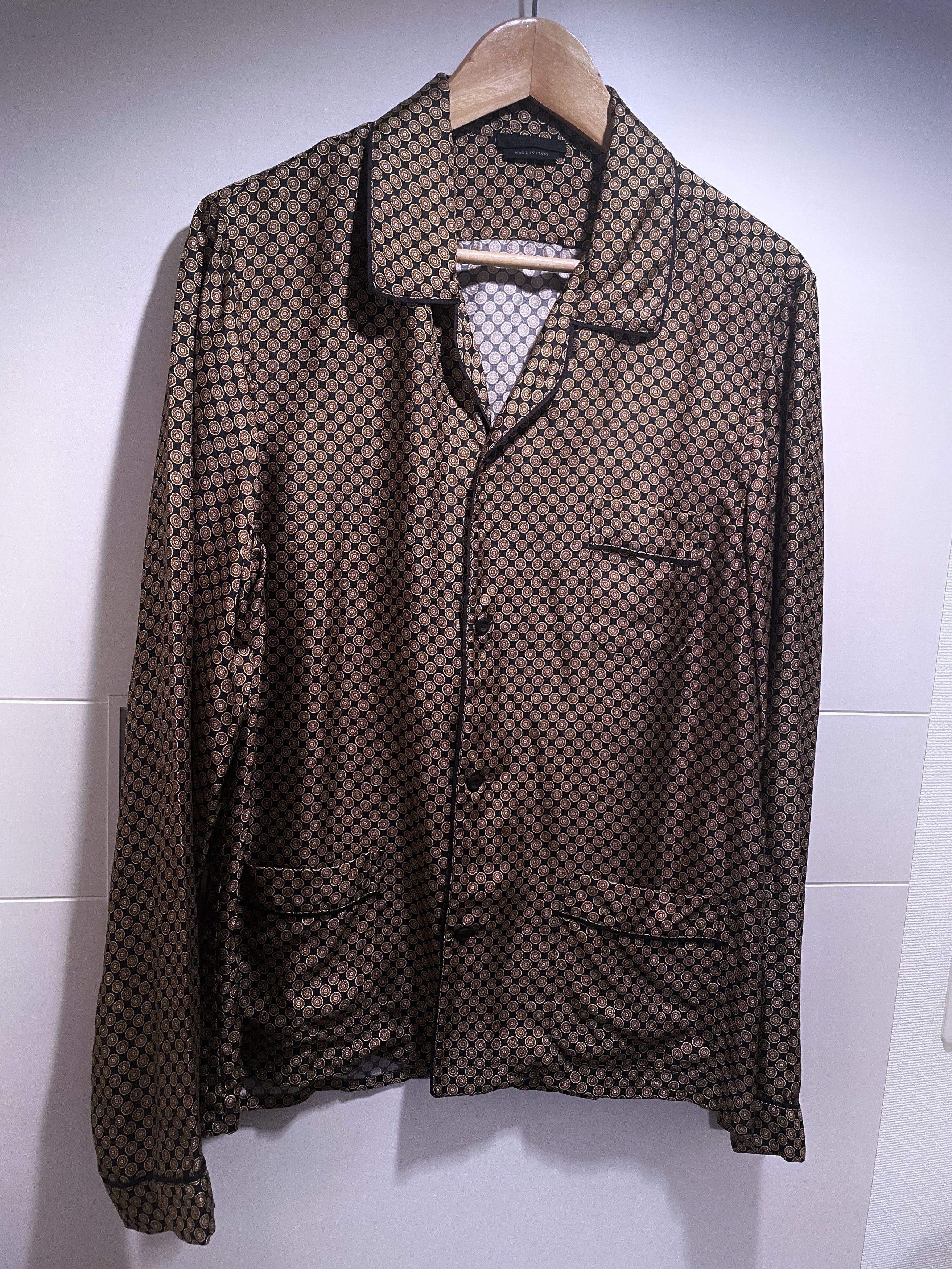 Prada "OLD MONEY" MEDALLION PRINT MULBERRY SILK PYJAMA SHIRT Size US M / EU 48-50 / 2 - 3 Thumbnail