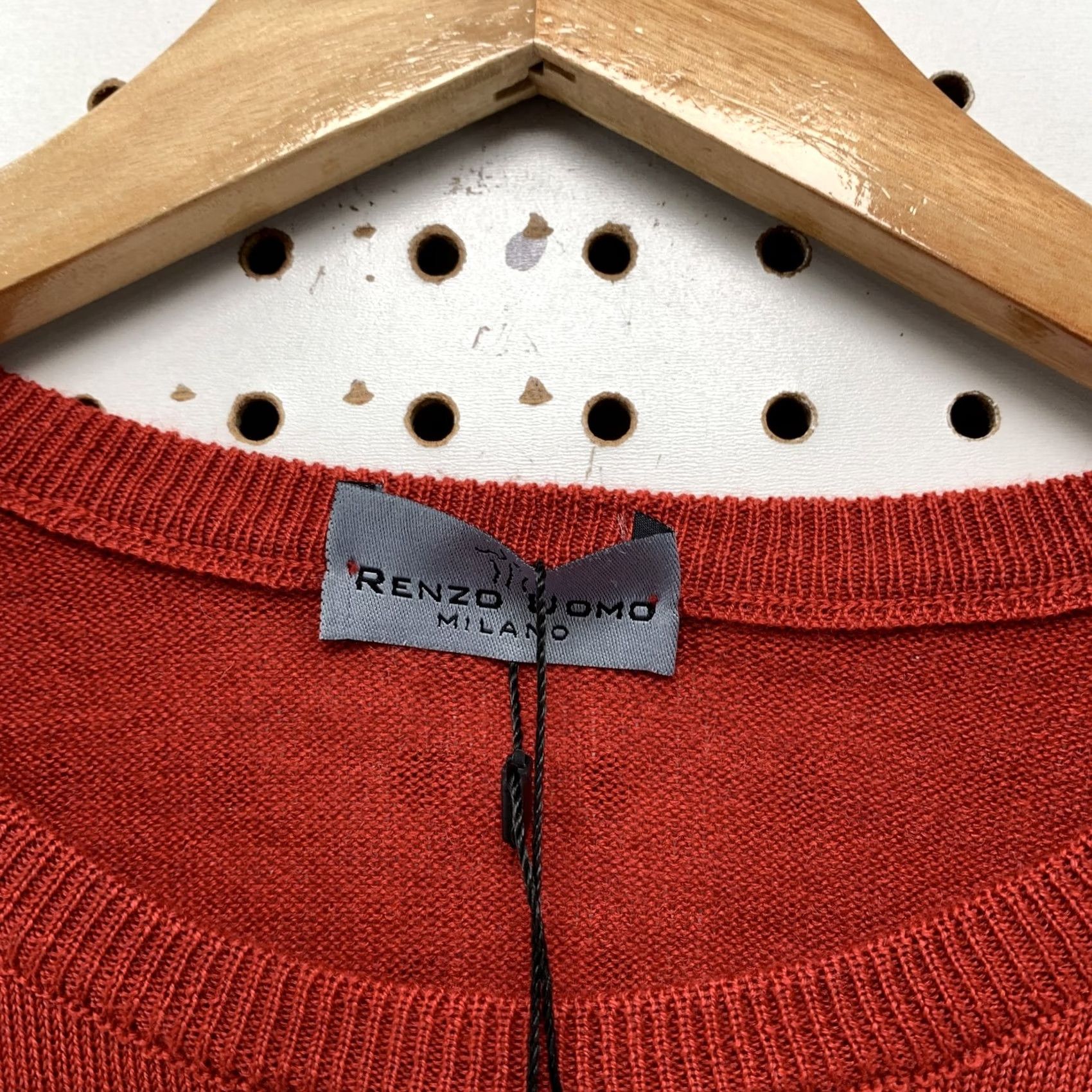 Lorenzo Uomo Renzo Uomo Merino Wool Sweater Mens 3XL Orange Pullover Long Sleeve NWT Vintage Size US XXL / EU 58 / 5 - 2 Thumbnail