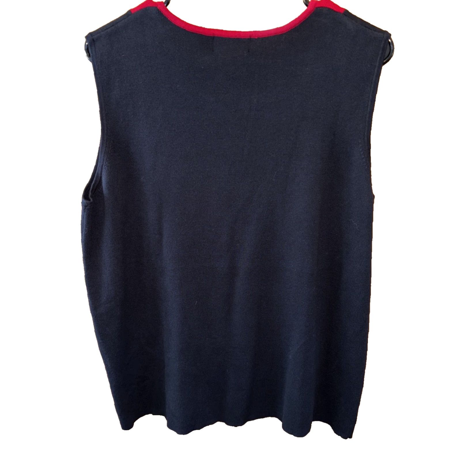 Style & Co VINTAGE Style & Co 2 Piece Women Sweater Set NEW Cardigan Tank 2X Red White Black Cotton Size XXL / US 16-18 / IT 52-54 - 5 Thumbnail