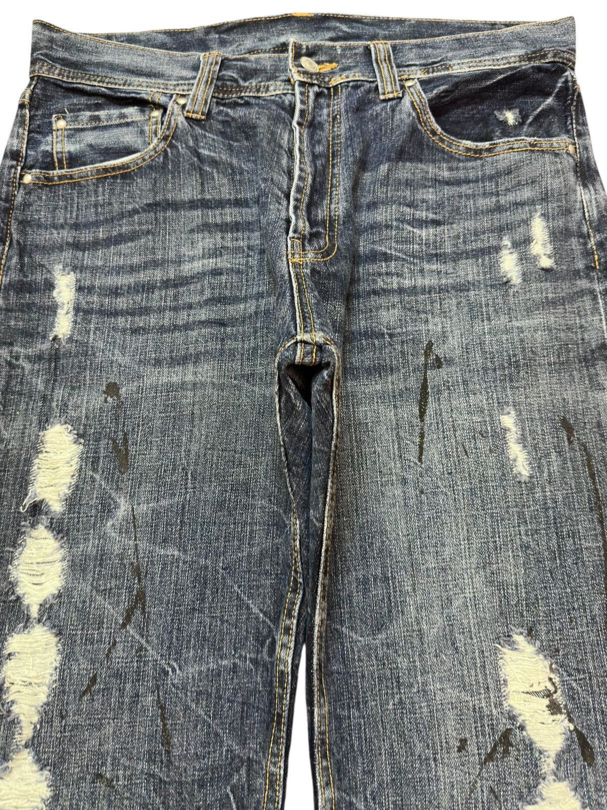 Hysteric Glamour Vintage Japanese Brand Honeycomb Grunge Distressed Denim Size US 32 / EU 48 - 2 Thumbnail