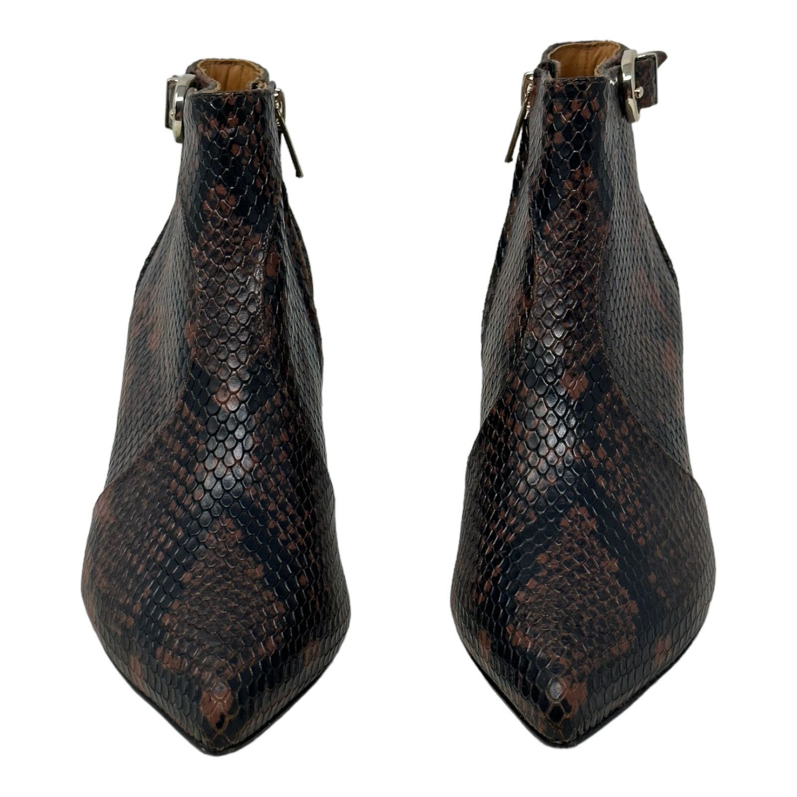 Joie Rawly Snakeskin Embossed Leather Ankle Boots Sz 36