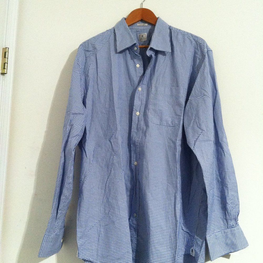 Peter Millar PETER MILLAR MENS BLUE COTTON CASUAL SHIRT SIZE: XL Size US XL / EU 56 / 4 - 4 Thumbnail