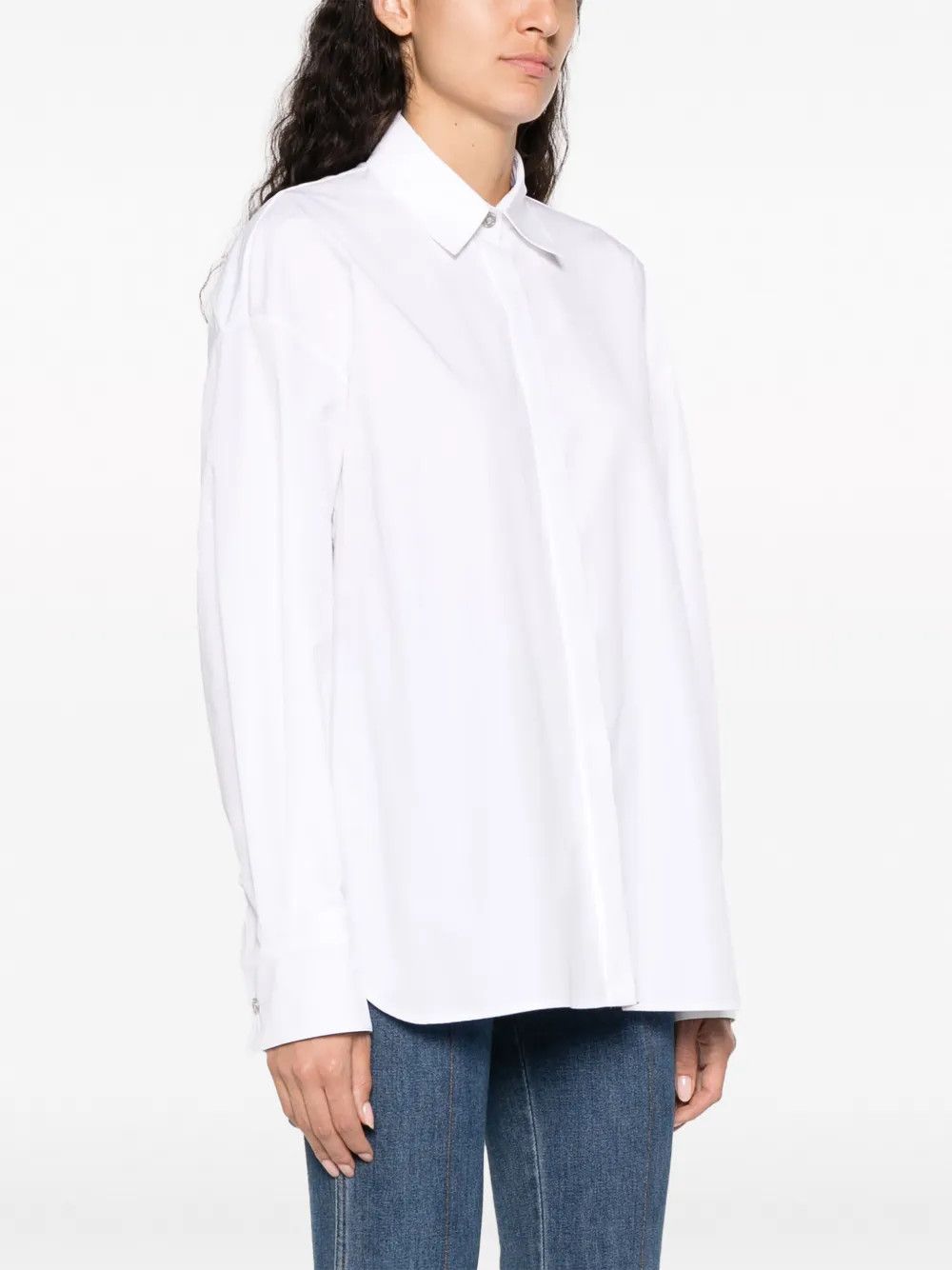 Versace o1y0226 Solid Color Shirt in White Size XS / US 0-2 / IT 36-38 - 3 Thumbnail