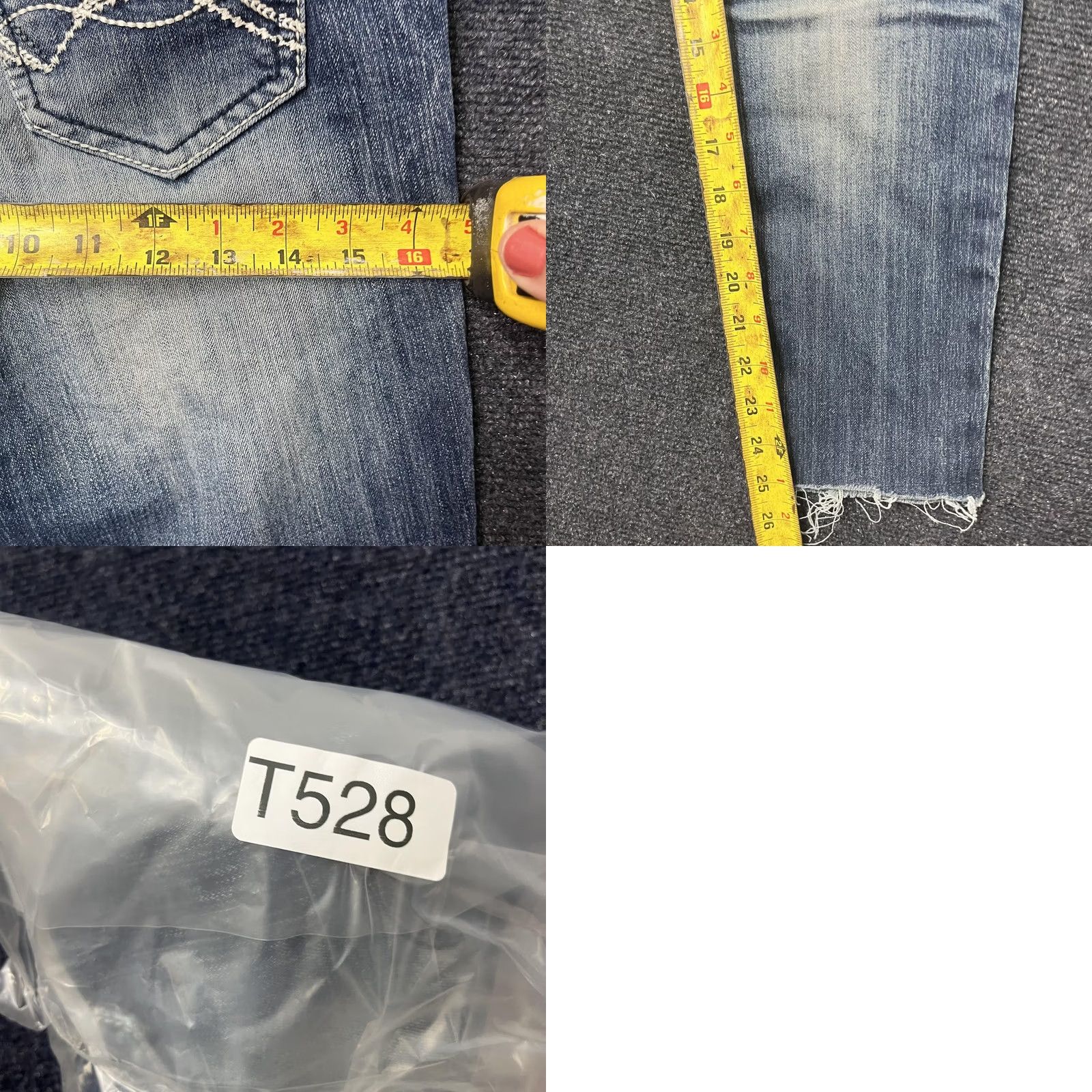 Denime VINTAGE? No. (Not Vintage) - Y2K Refuge Glam Ultra Skinny Jeans Womens 4 Medium Wash Blue Distressed Denim Size 27" / US 4 / IT 40 - 8 Thumbnail