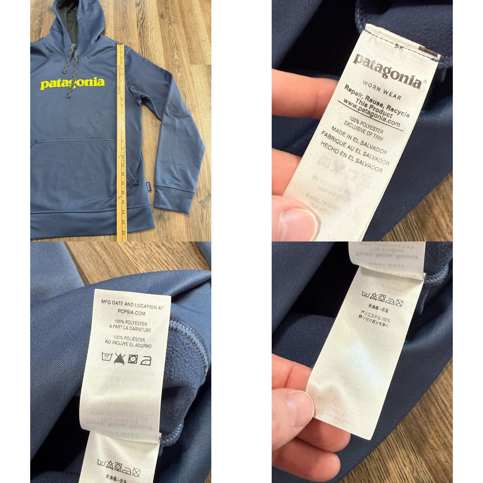 Patagonia Patagonia Sweatshirt Men's Small Blue Pullover Drawstring Crew Neck Fleece Logo Solid Vintage No Size US S / EU 44-46 / 1 - 8 Thumbnail