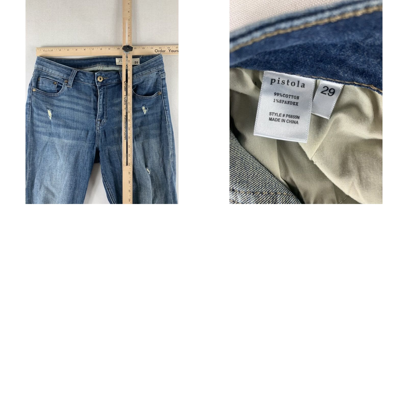 Pistola Pistola Jeans Women Size 29 Blue Zip Ankle Fit Regular Style Size 29" - 8 Thumbnail