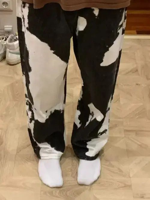 Other Cow Design Black White Denim Jeans Size US 33 - 4 Thumbnail