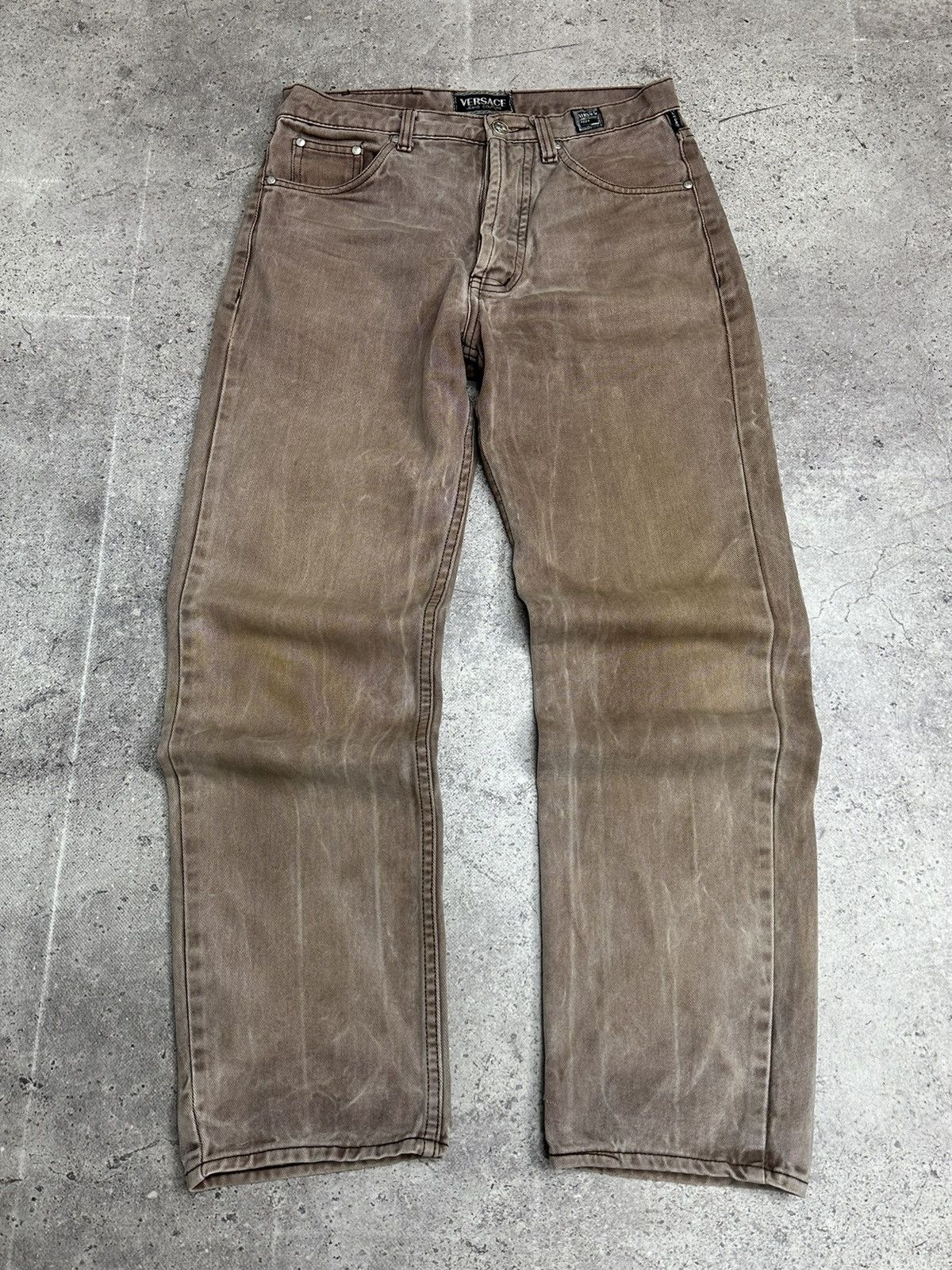 Versace Medusa Versace Original Fit Brown Jeans Style Vintage Pants Size US 31 - 2 Thumbnail