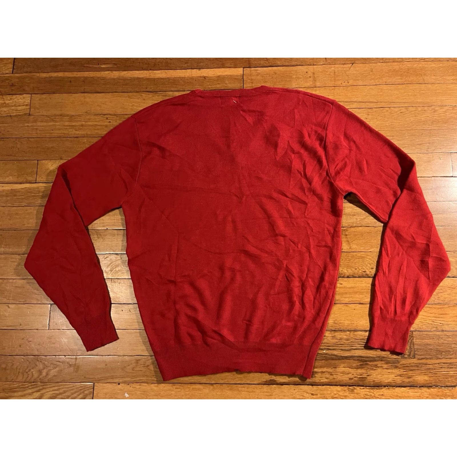 Wrangler VINTAGE Wrangler V-Neck Sweater Men’s L Red Blue Horse Logo 80s Shirt Mens Large Pullover Knit Winter Fall Winter Vintage 80s Horse Logo Size US L / EU 52-54 / 3 - 7 Thumbnail