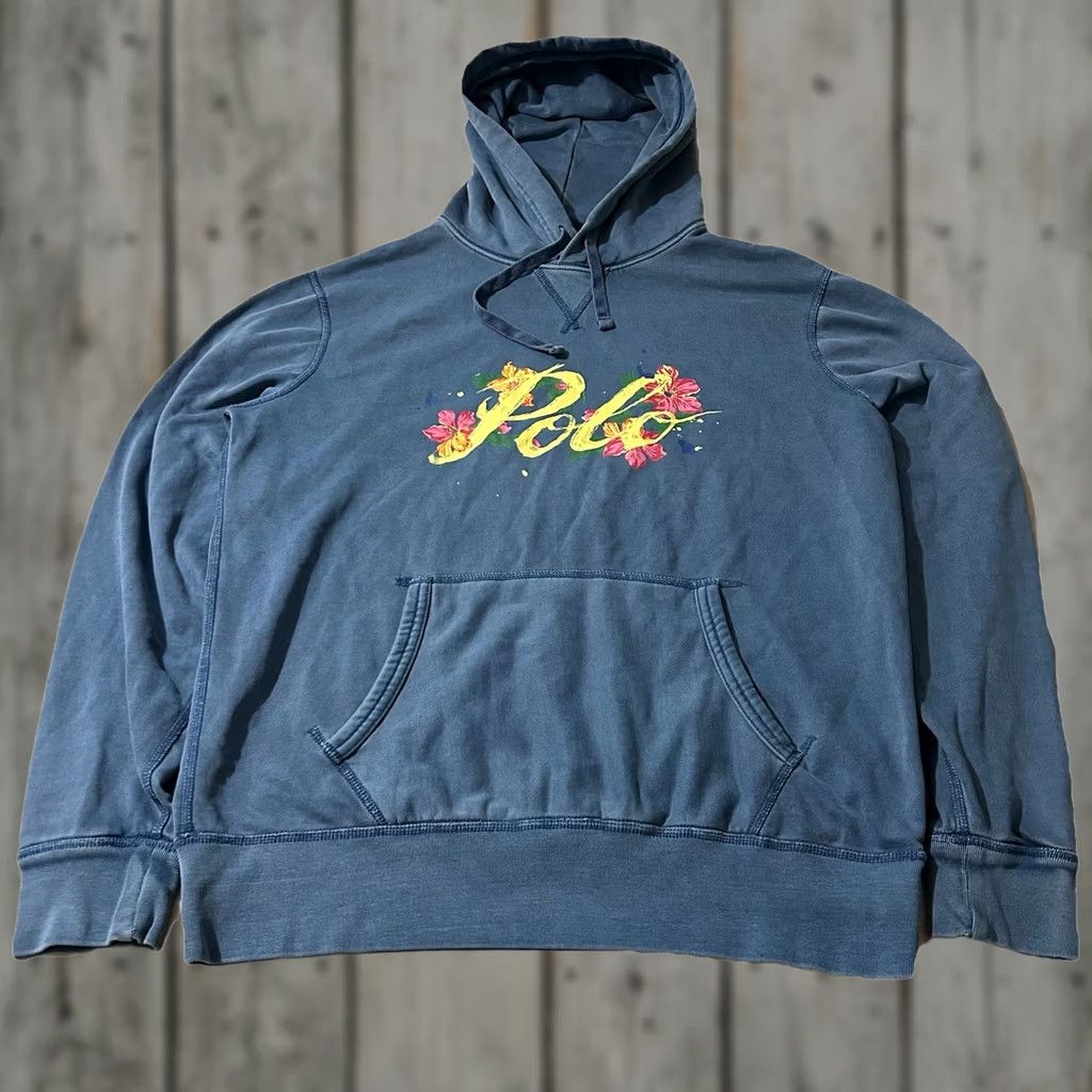 Polo Ralph Lauren Polo Ralph Lauren Hoodie Aloha Hawaiian Faded Blue Size M Men Pullover Medium Blue Shirt/Hoodie Size US M / EU 48-50 / 2 - 1 Thumbnail