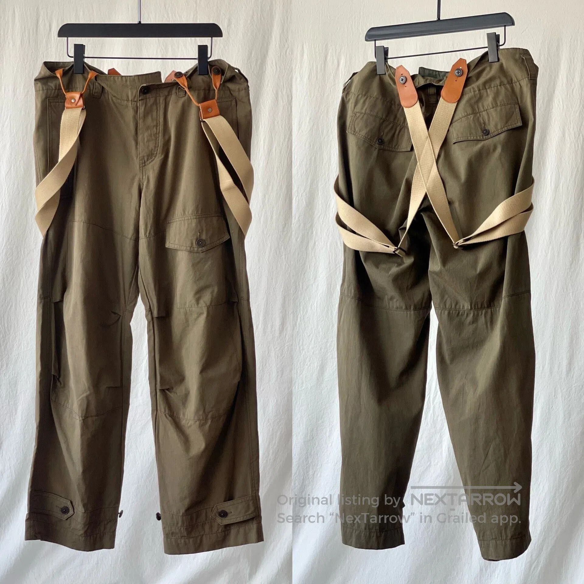 Y's Y's Yamamoto Green Work Pants with Suspenders. Size US 30 / EU 46 - 8 Thumbnail