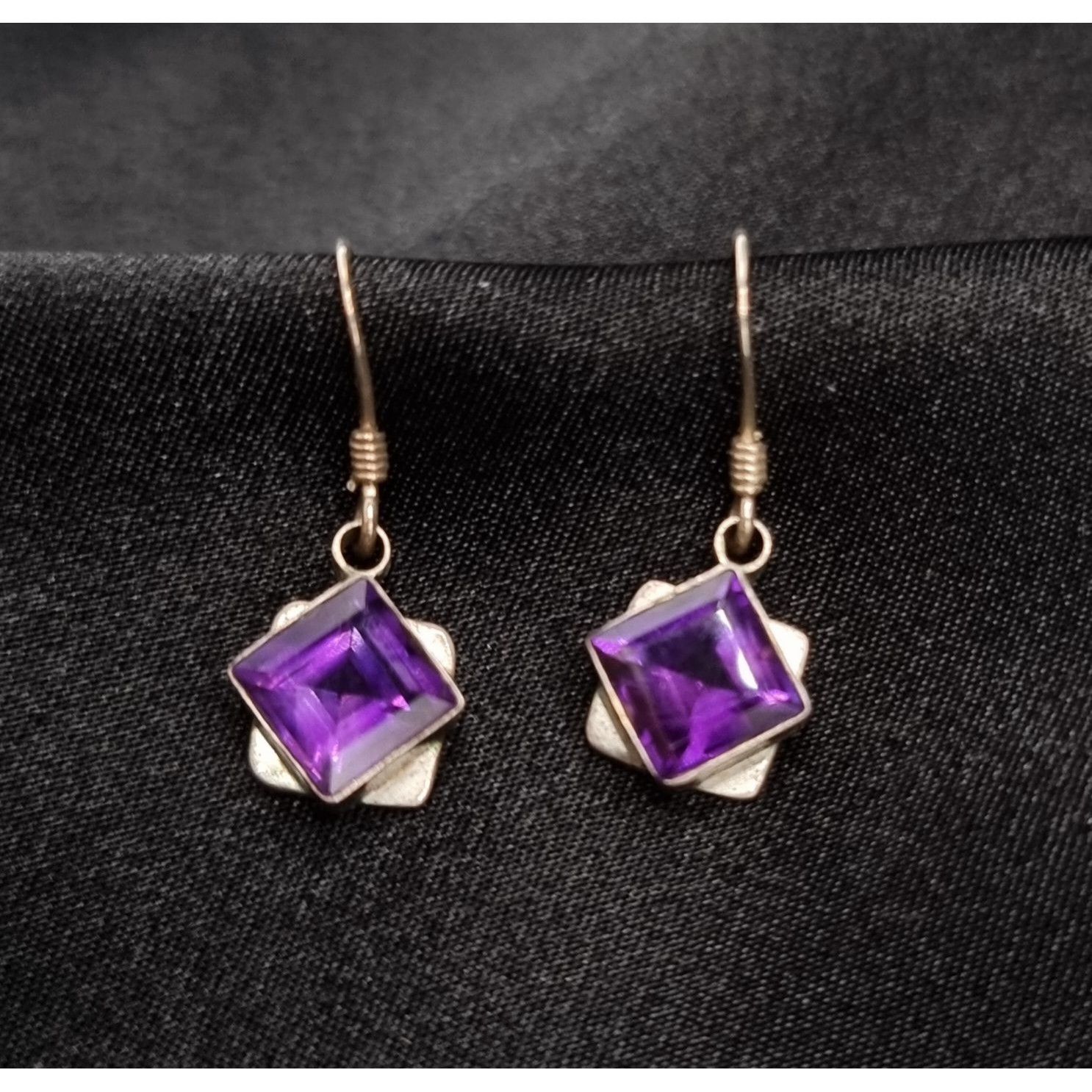 Vintage Vintage Early 2000's Amethyst 925 Sterling Silver Square Dan Size ONE SIZE - 2 Thumbnail