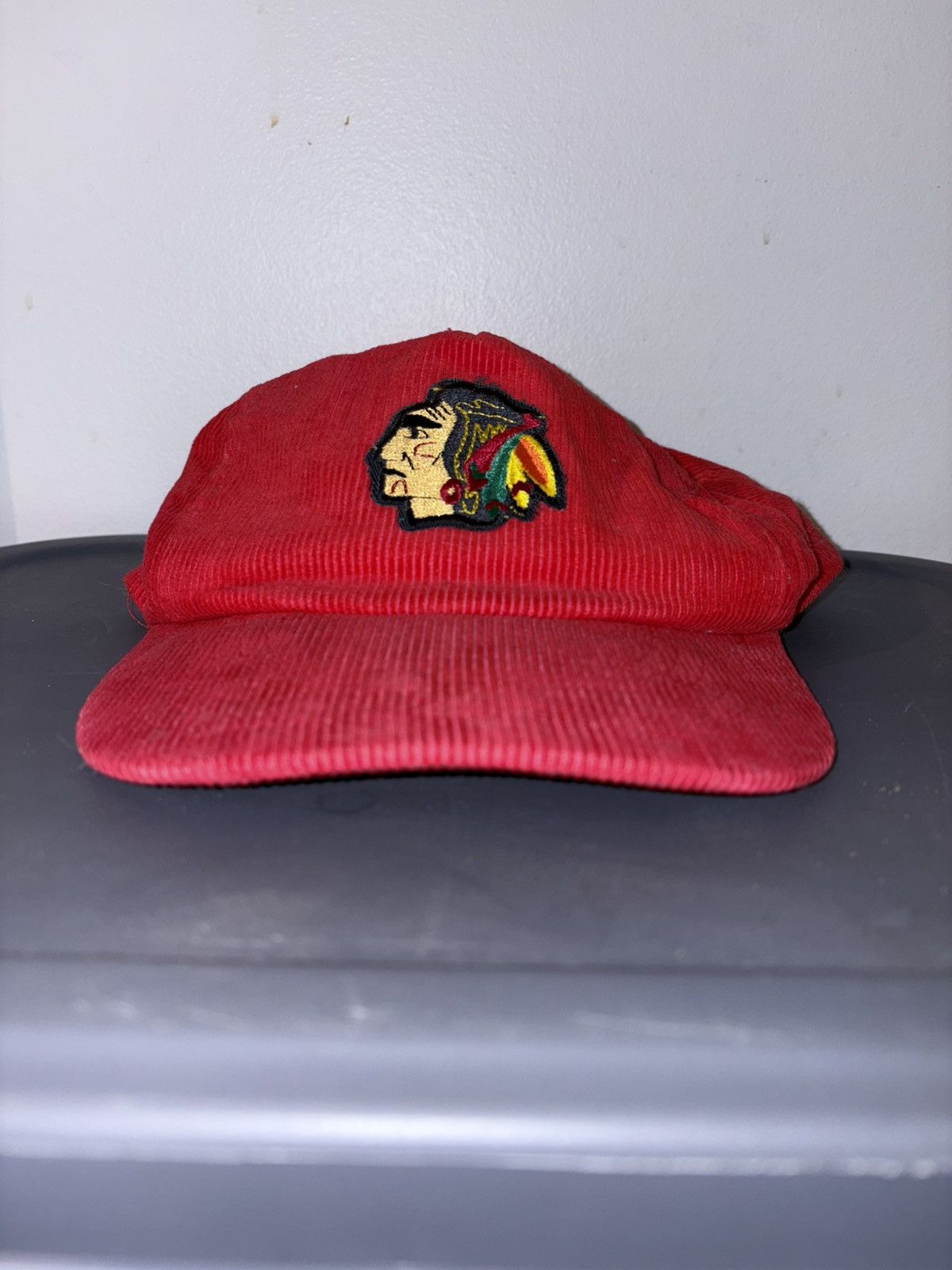 NHL Vintage Chicago Blackhawks Hat 90’s Corduroy Hockey Grail Size ONE SIZE - 6 Thumbnail