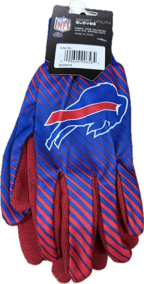 Designer Buffalo Bills Football NFL Sport Utility Work Grip Gloves Size ONE SIZE - 2 Thumbnail