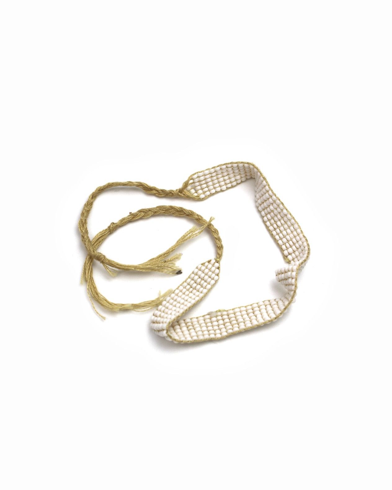 Hysteric Glamour 2000S HANDMADE BEADED CREAM TONE WOVEN ADJUSTABLE BRACELET Size ONE SIZE - 1 Thumbnail