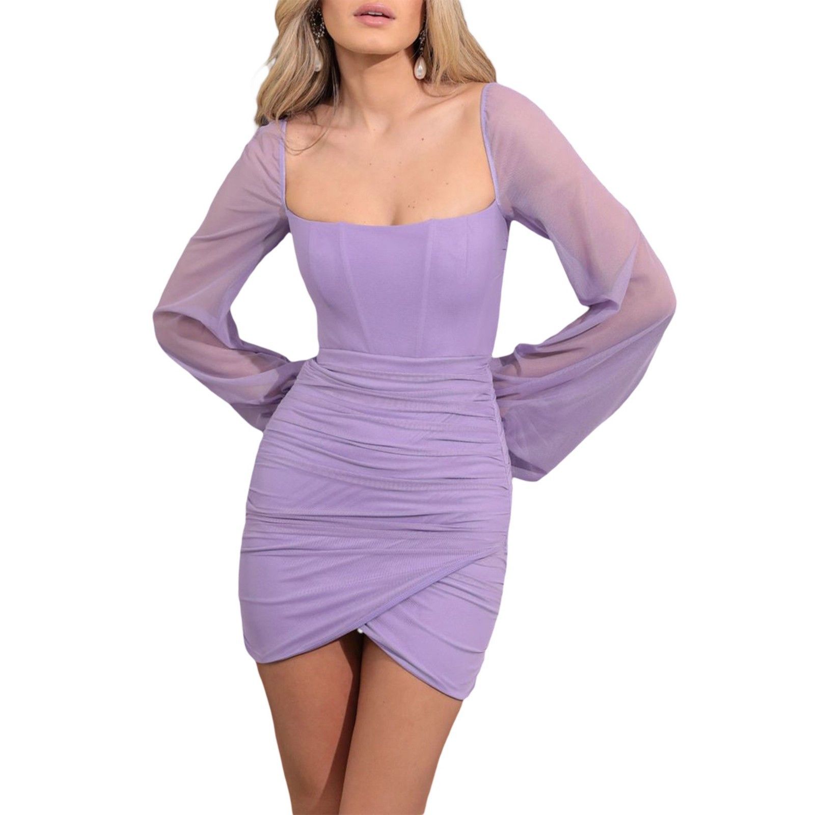 dresses for wedding guest long sleeve Glitter Long Sleeves Burgundy Cut-Out Long Wedding Guest Dress