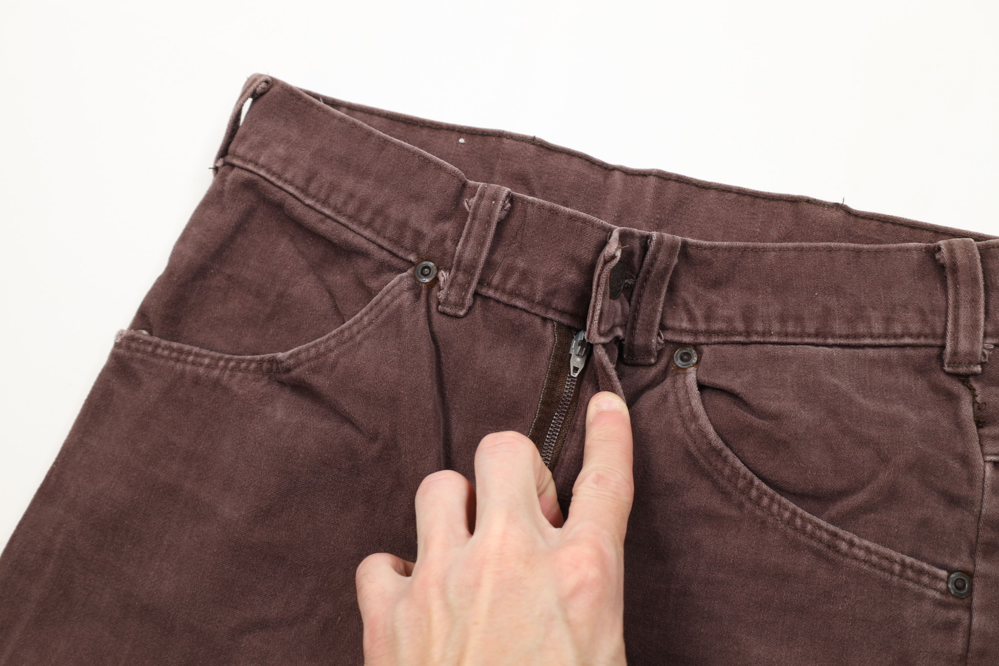 Vintage Vintage 70s Streetwear Cloth Moleskin Jeans Brown USA Size US 28 / EU 44 - 6 Thumbnail