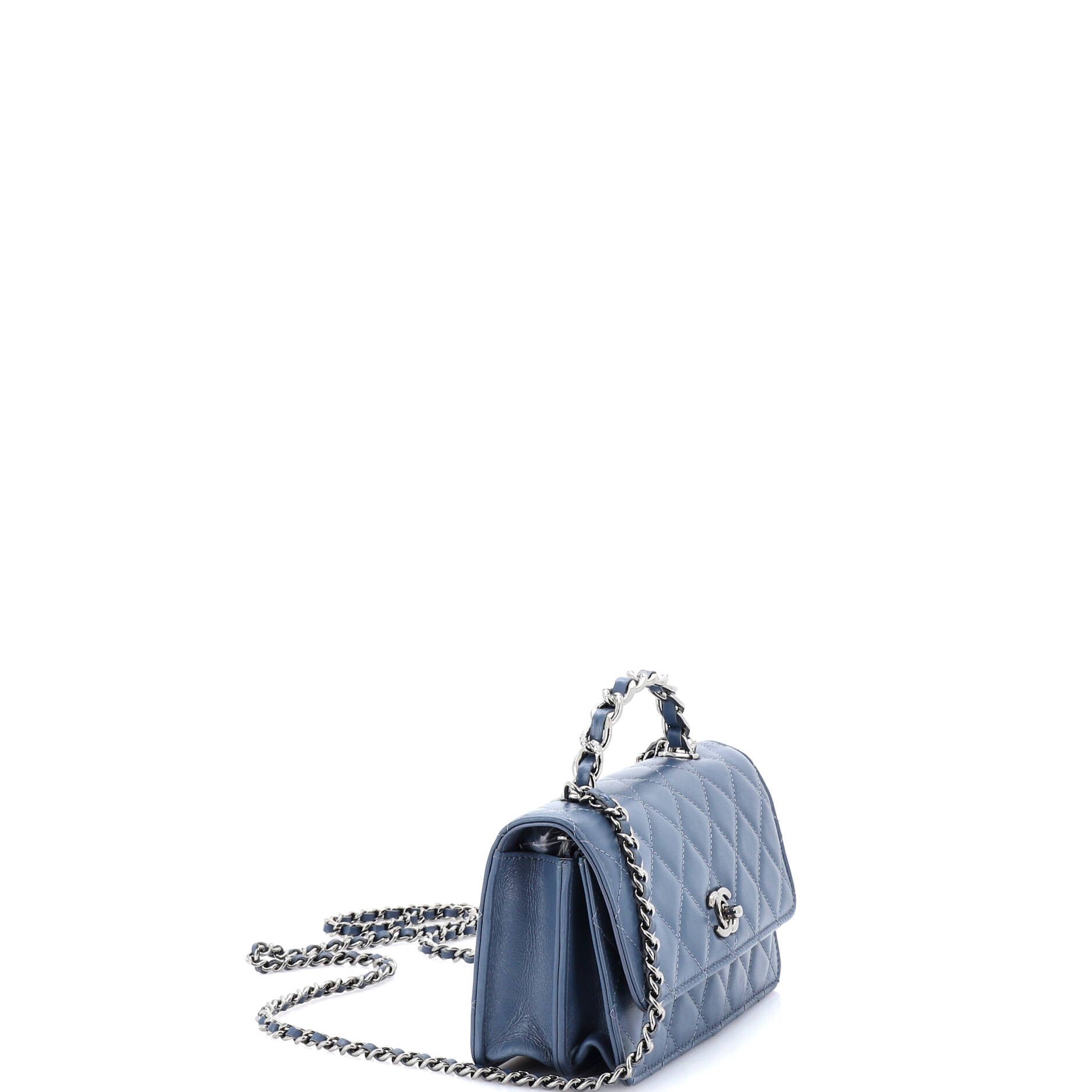Chanel Top Handle Phone Holder with Chain Quilted Shiny Calfskin wi Size ONE SIZE - 1 Thumbnail