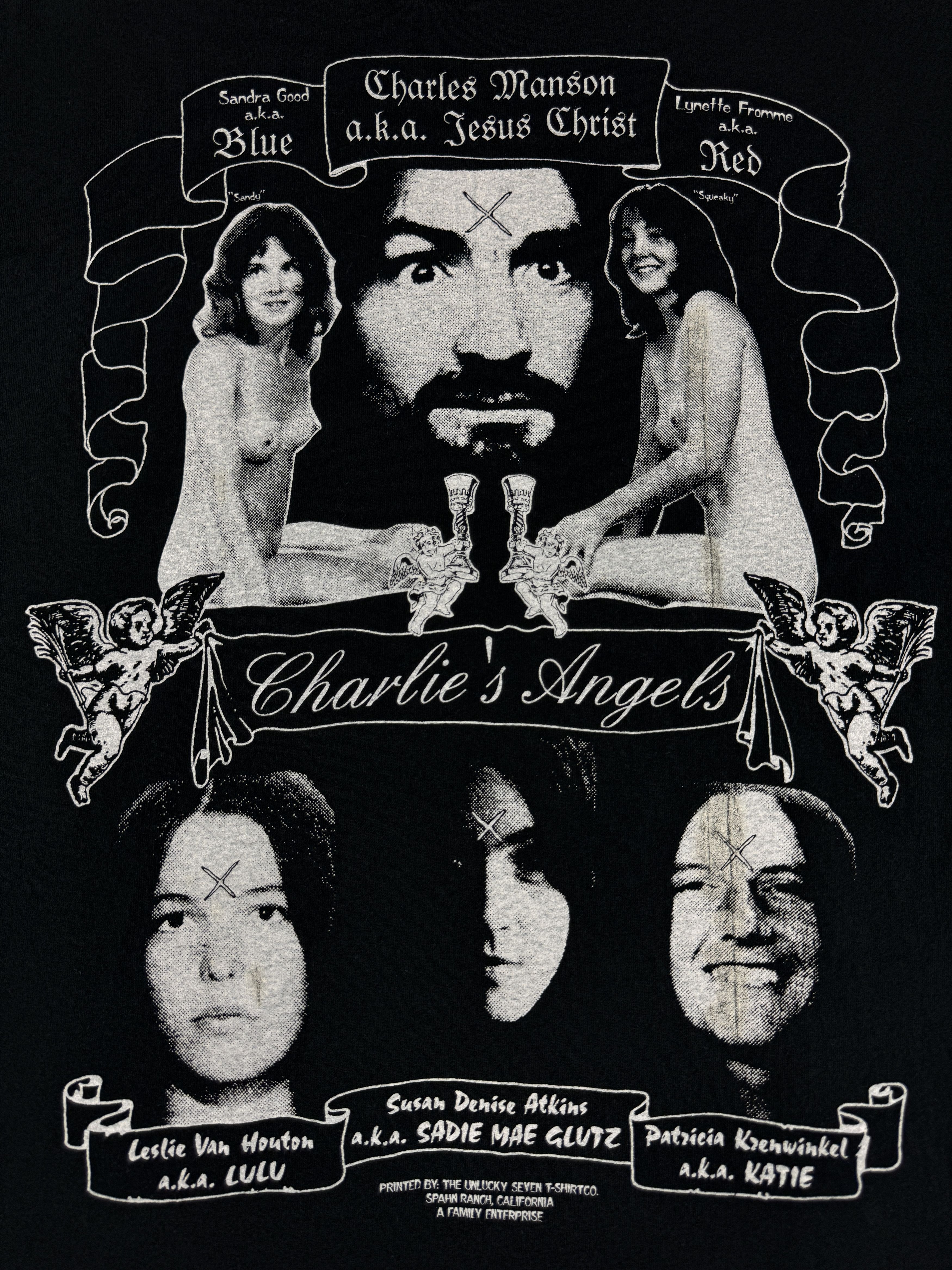 Vintage Vintage 90s Charles Manson & Charlie's Angel Shirt Size US XL / EU 56 / 4 - 4 Thumbnail