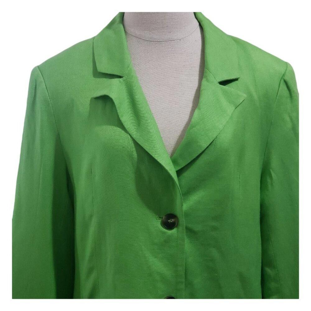 Other CT1809 Astr The Label Green Linen Lined Blazer L Size L / US 10 / IT 46 - 2 Thumbnail