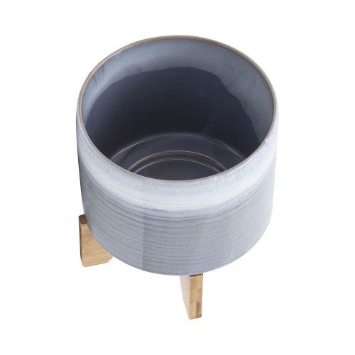 Designer × Homemade CERAMIC 8" PLANTER ON STAND, BLUE FADE Size US L / EU 52-54 / 3 - 4 Thumbnail