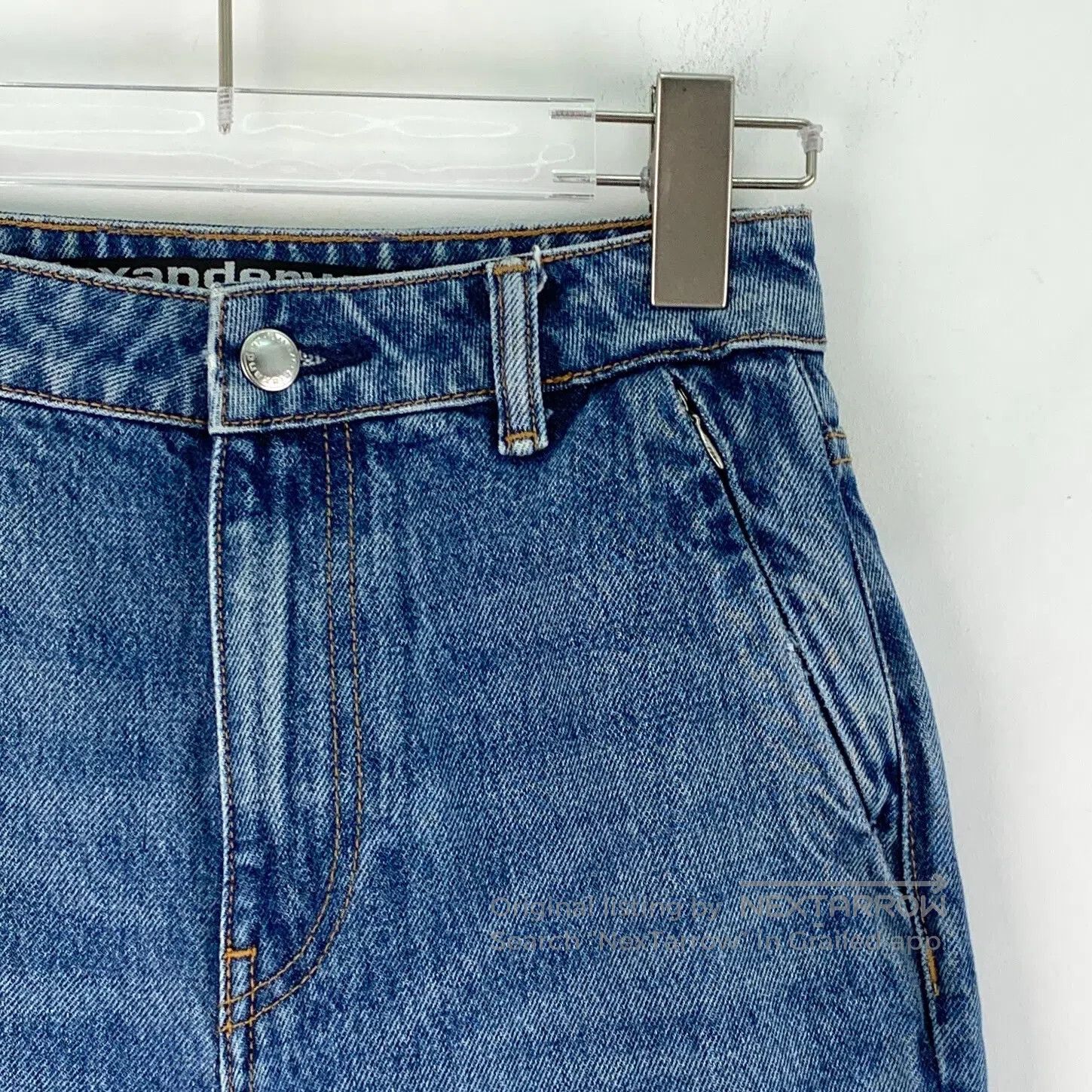 Alexander Wang Alexander Wang Blue Washed Cotton Casual Denim Long Pants| Size 24" / US 00 / IT 34 - 3 Thumbnail