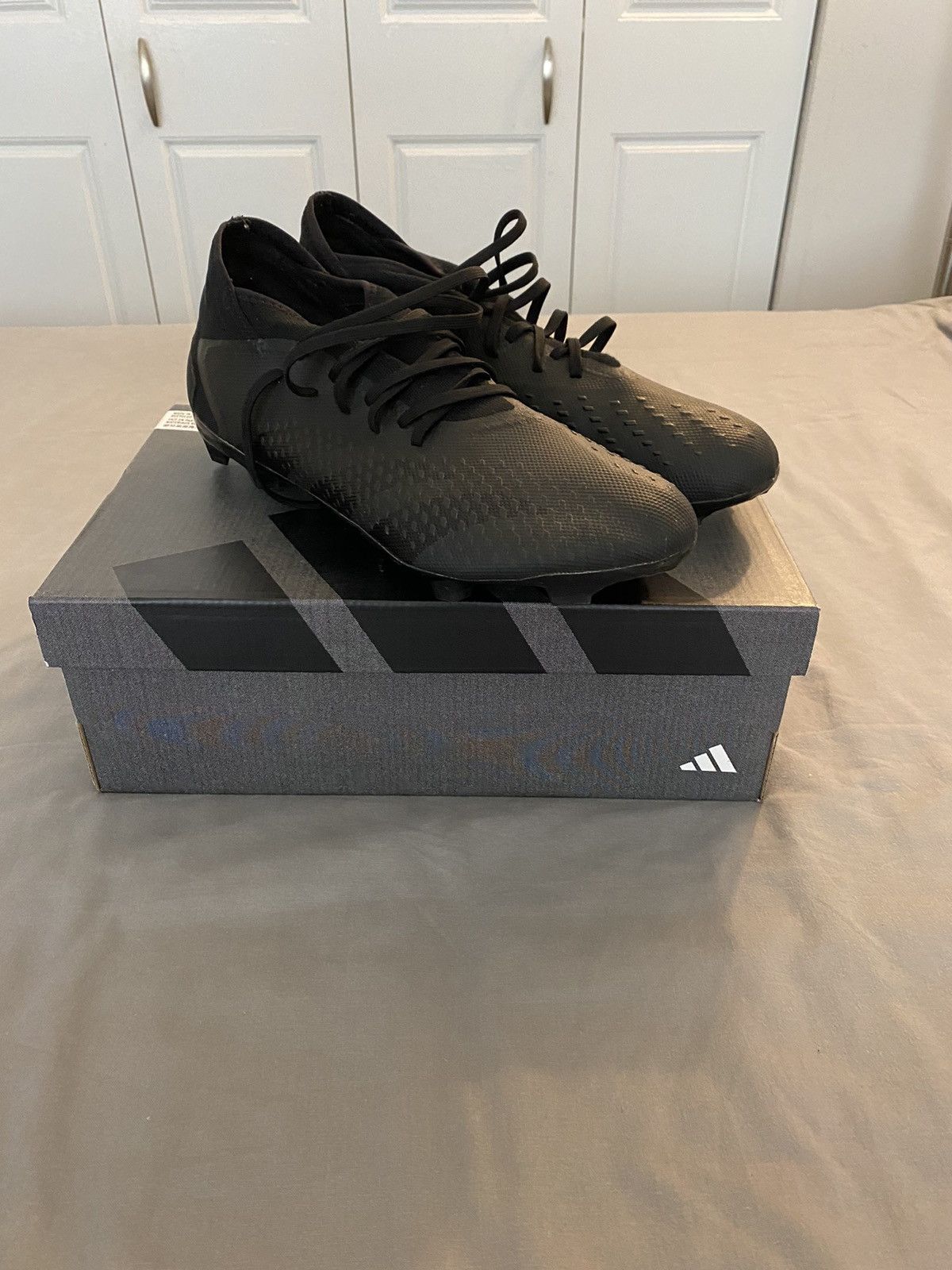 Adidas Black Adidas Predator Football/Soccer Cleats Size US 12 / EU 45 - 1 Thumbnail