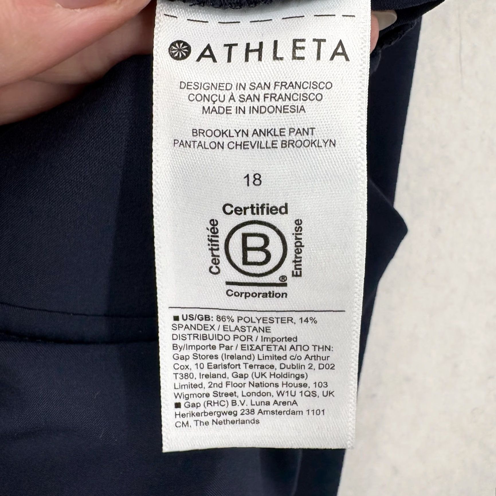 Athleta Athleta Brooklyn Ankle Pants Womens 18 Blue Tapered Stretch Pockets Travel Gym Size 40" / US 18 - 5 Thumbnail