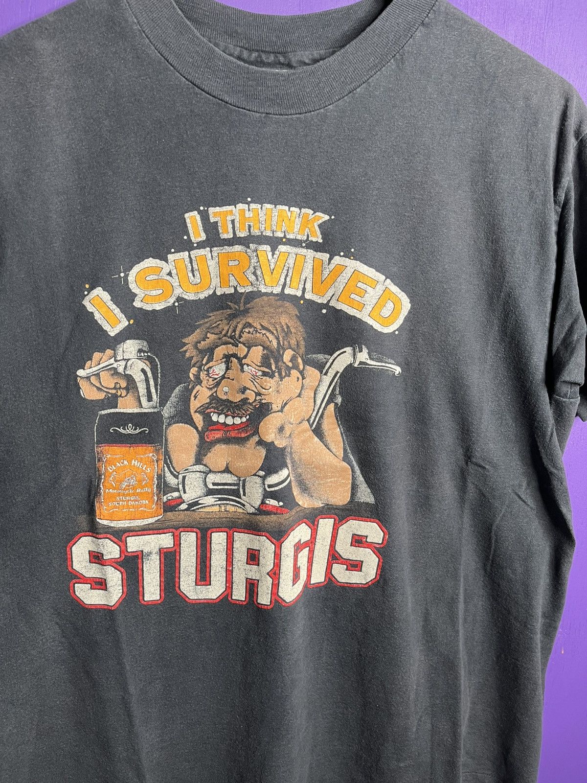 Harley Davidson × Vintage Vintage 1989 I think I survived sturgis t-shirt Size US L / EU 52-54 / 3 - 3 Thumbnail