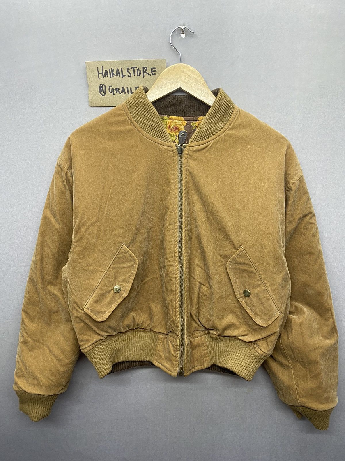 Designer Vintage Floral Bomber Reversible Quilted Jacket By Cabin Size US S / EU 44-46 / 1 - 14 Thumbnail