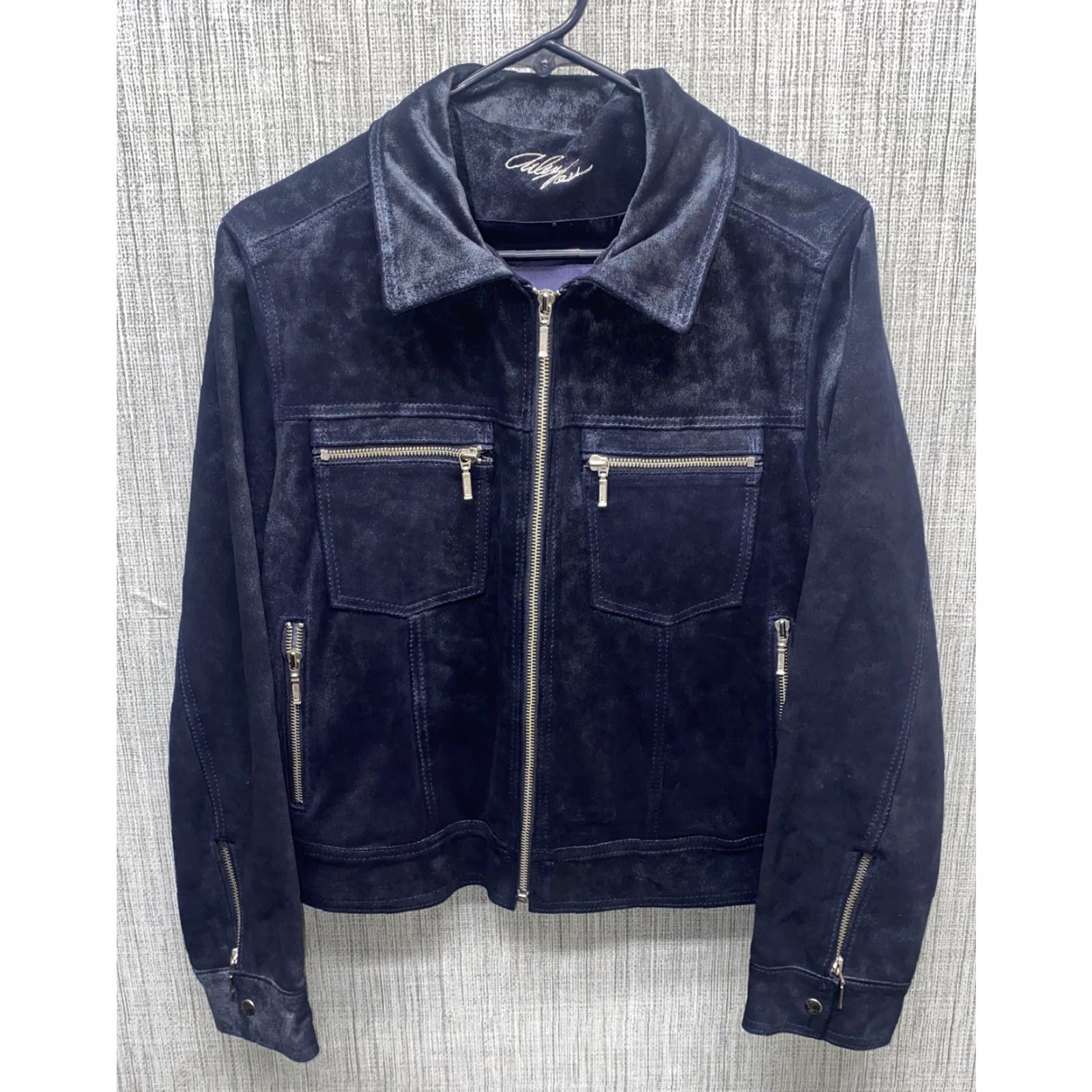 Vintage Arlen Ness Womens Black Acetate Full Zip Jacket Size 10 Size L / US 10 / IT 46 - 2 Thumbnail