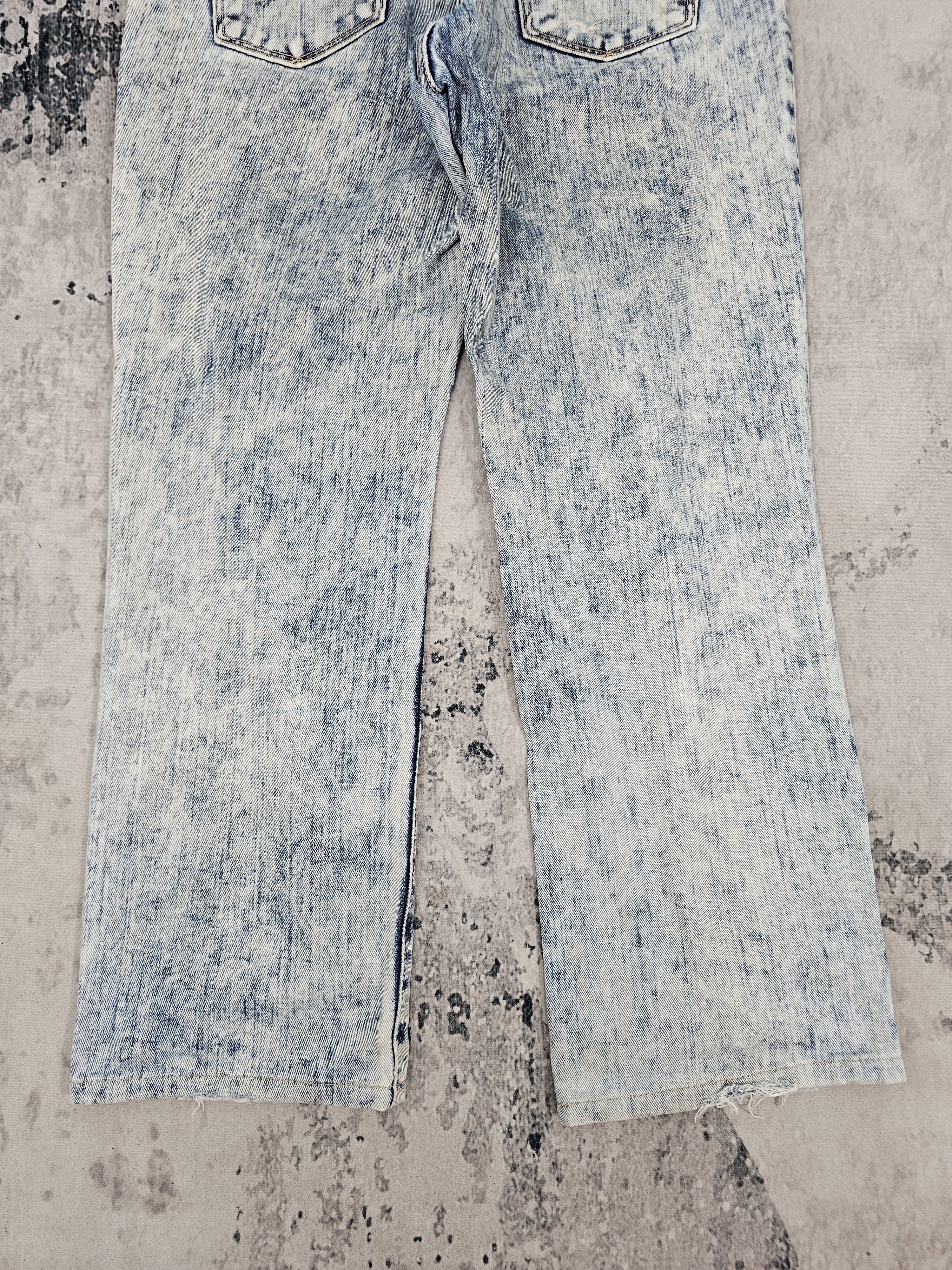 Edwin EDWIN 404 Acid Wash Bleach Cropped Jeans JB0242 Size 35x28.5 Size US 35 - 5 Thumbnail