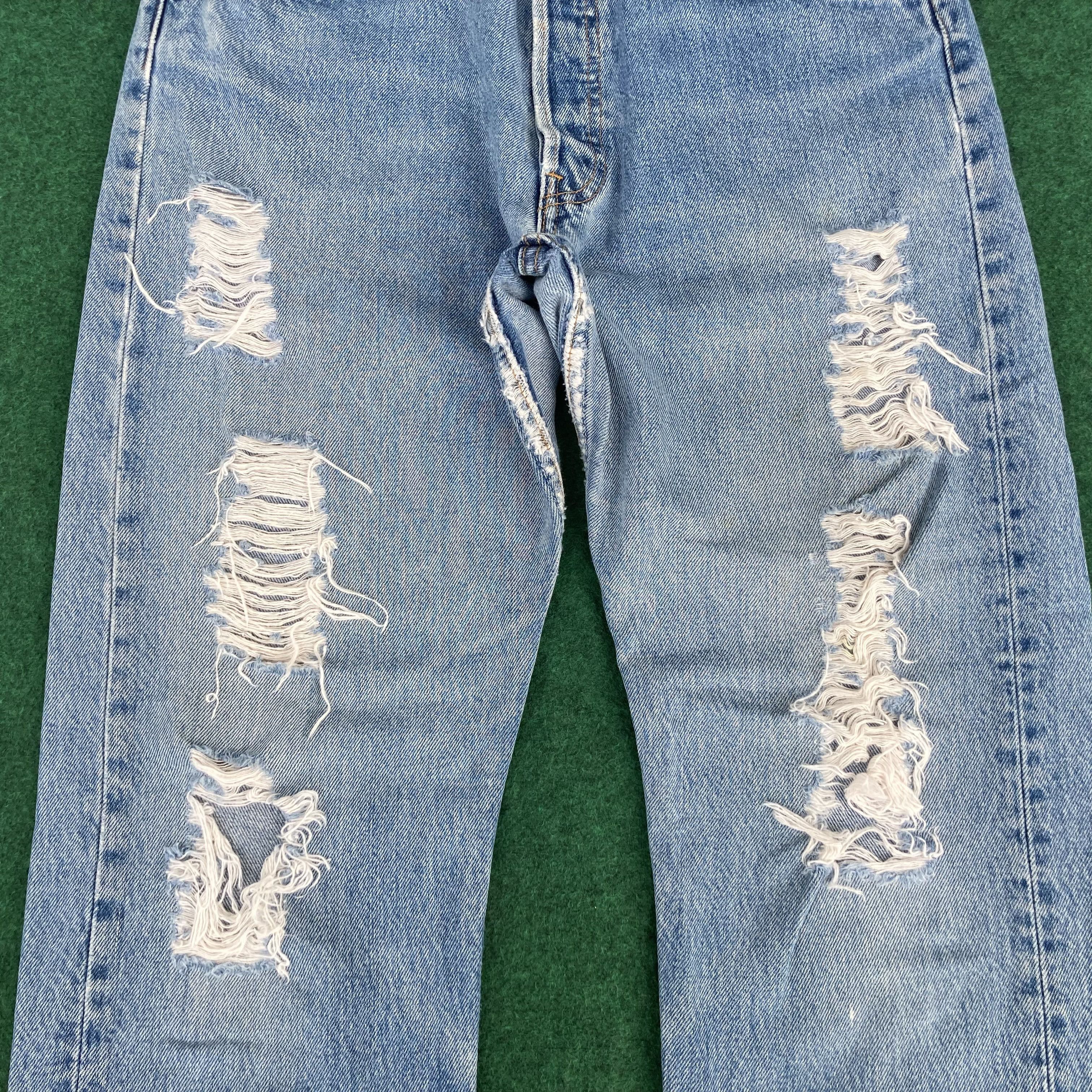 Levi's × Vintage Vtg Levis 501 Distressed Destroy Ripped Women Jeans Size 30" / US 8 / IT 44 - 7 Thumbnail
