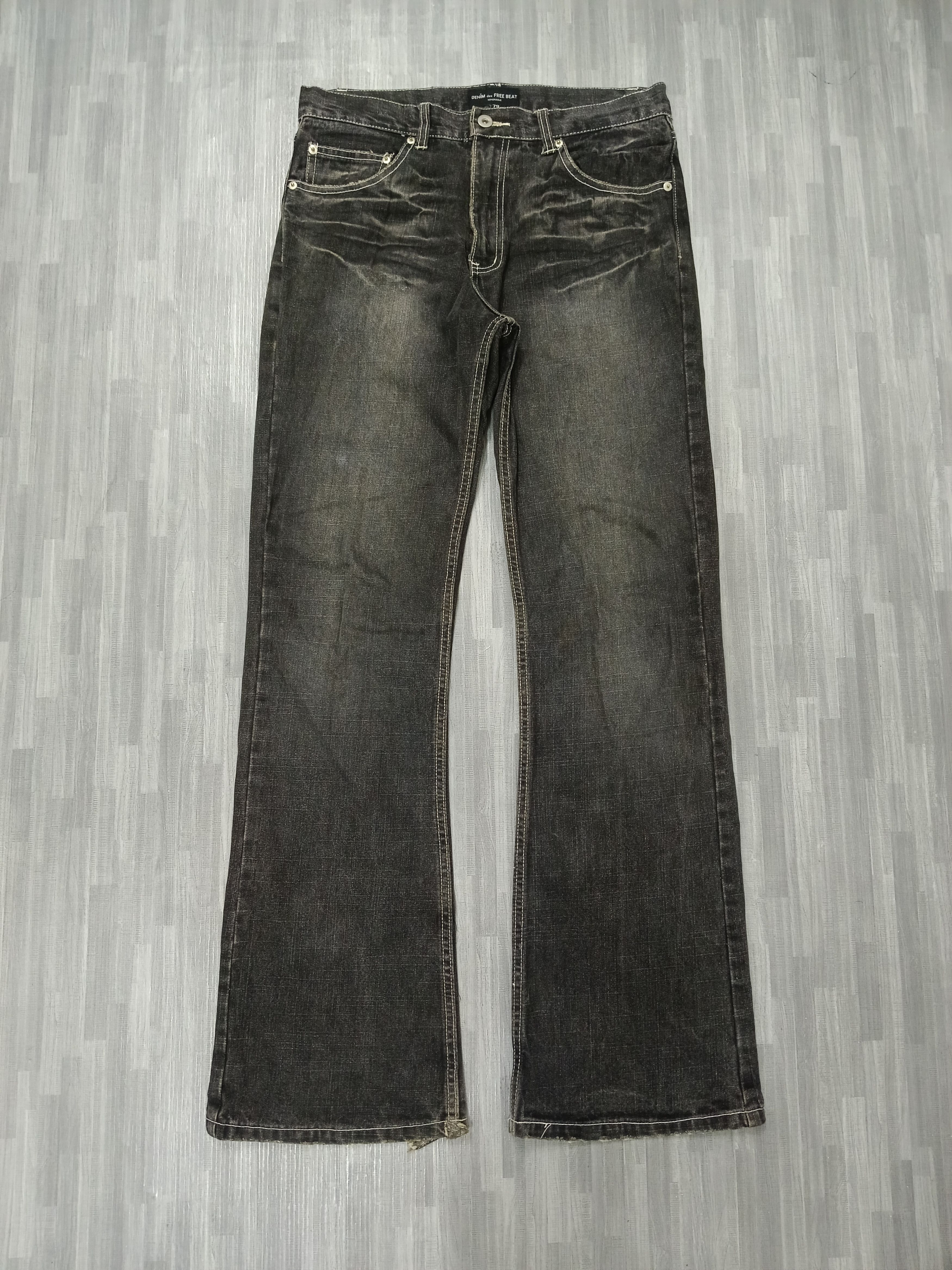 Japanese Brand SICK FLARE DENIMVDES FREE BEAT HONORABLE DENIM PANTS Size US 31 - 2 Thumbnail