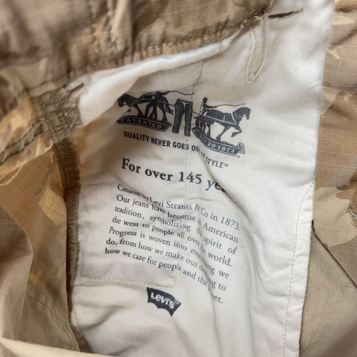 Levi's Levis Cargo Pants Brown Camo Ripstop Straight Tactical Y2K Size US 29 - 12 Thumbnail
