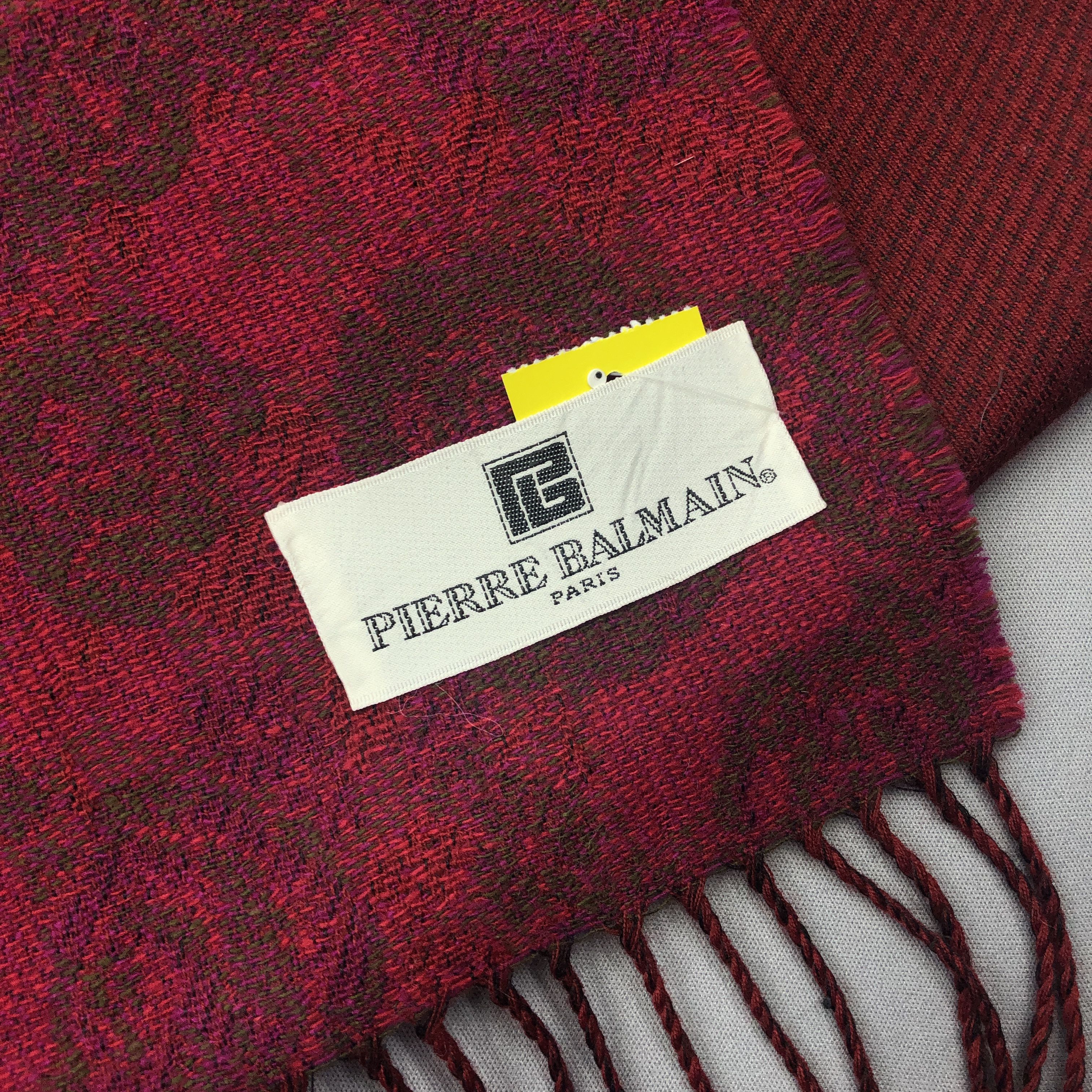 Japanese Brand Vintage Y2K Pierre Balmain Scarf Muffler Fringe Wool Scarves Size ONE SIZE - 5 Thumbnail